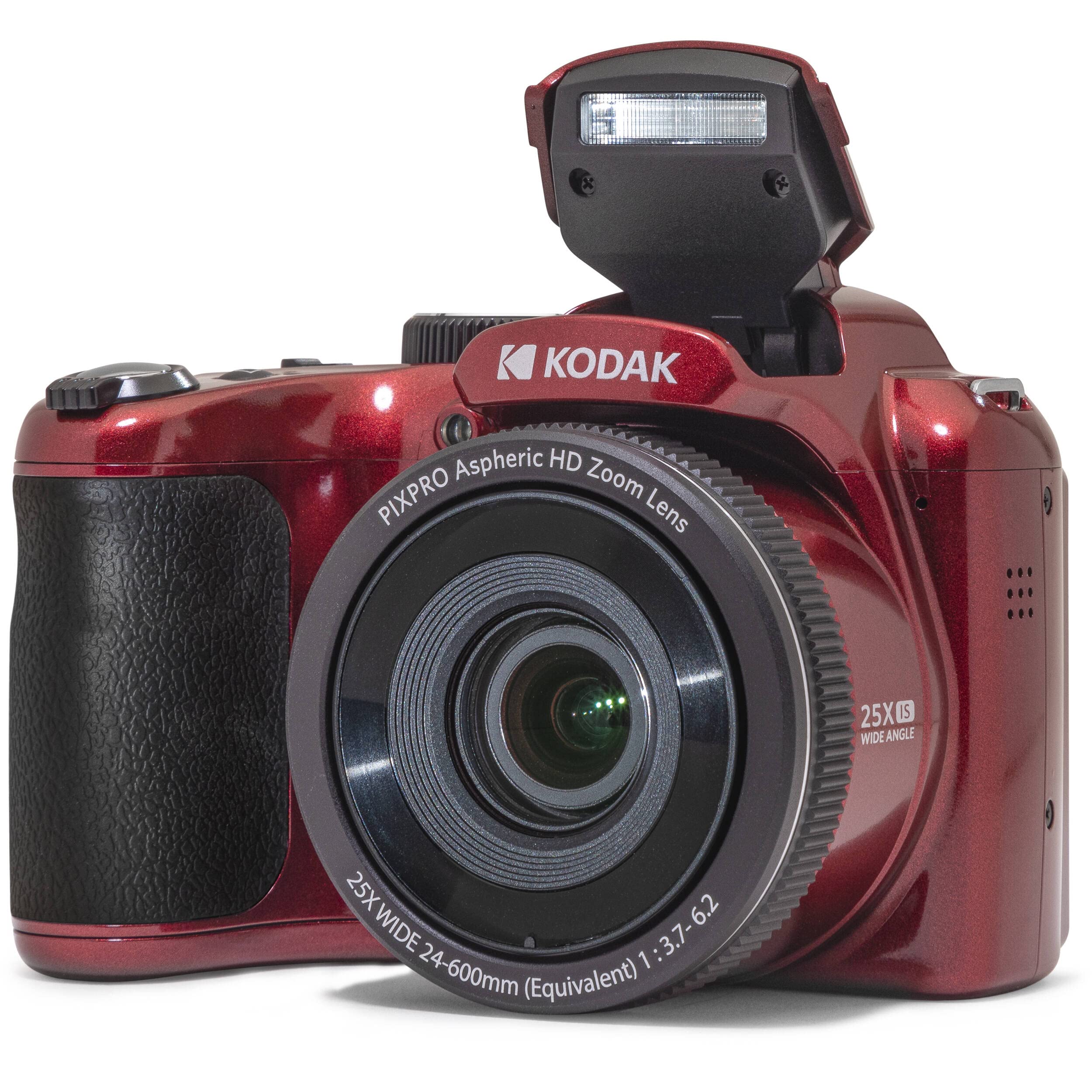 Kodak Pixpro Az255 25X Optical Zoom 16Mp Digital Camera (Red)+ Sandisk 32Gb Memory Card (2) + Digital Camera/Video Case