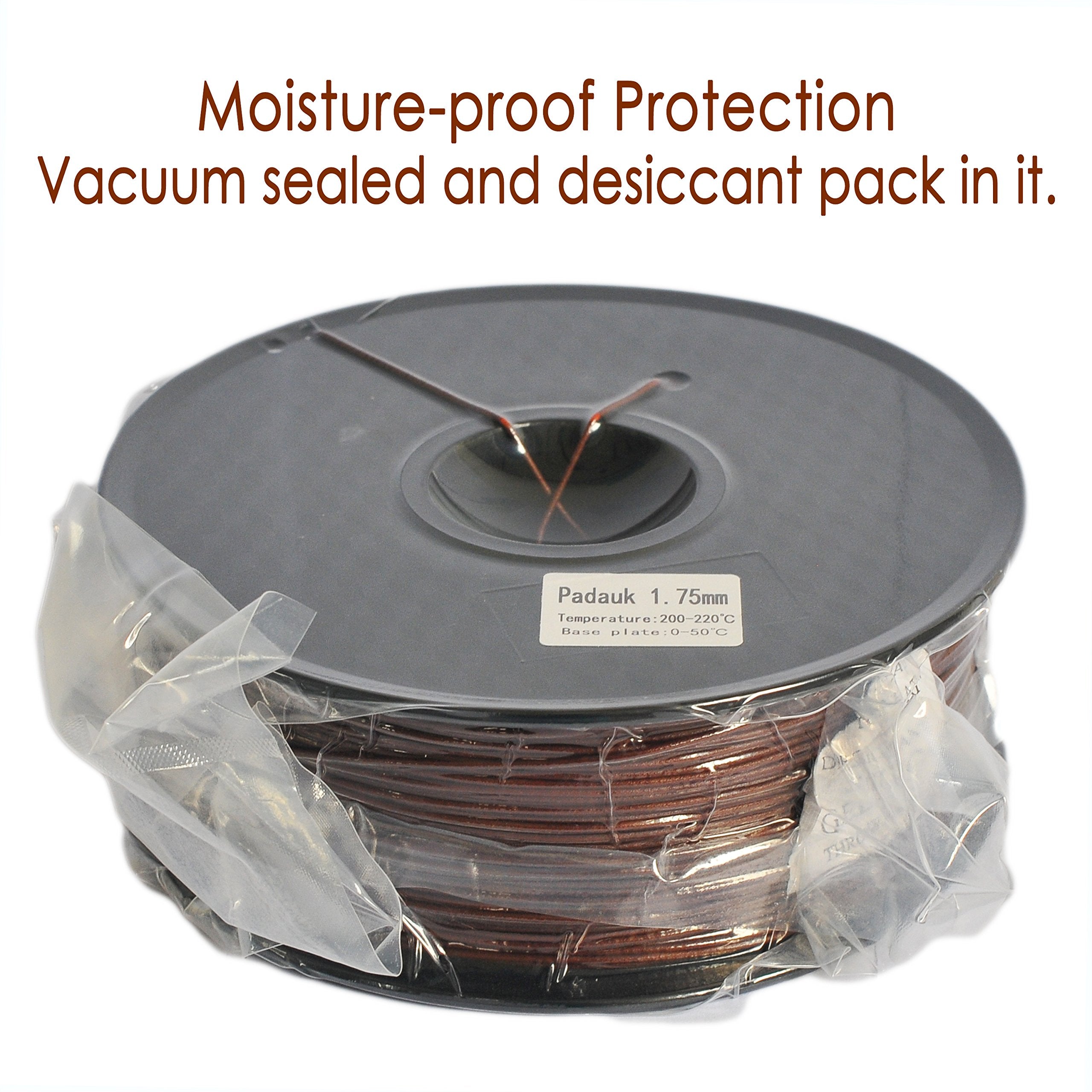 3D Best Q Real Wood Pla 1.75Mm 3D Printer Filament, Dimensional Accuracy +/  0.03 Mm, 1Kg Spool, 30% Real Wood Infill (Rosewood)