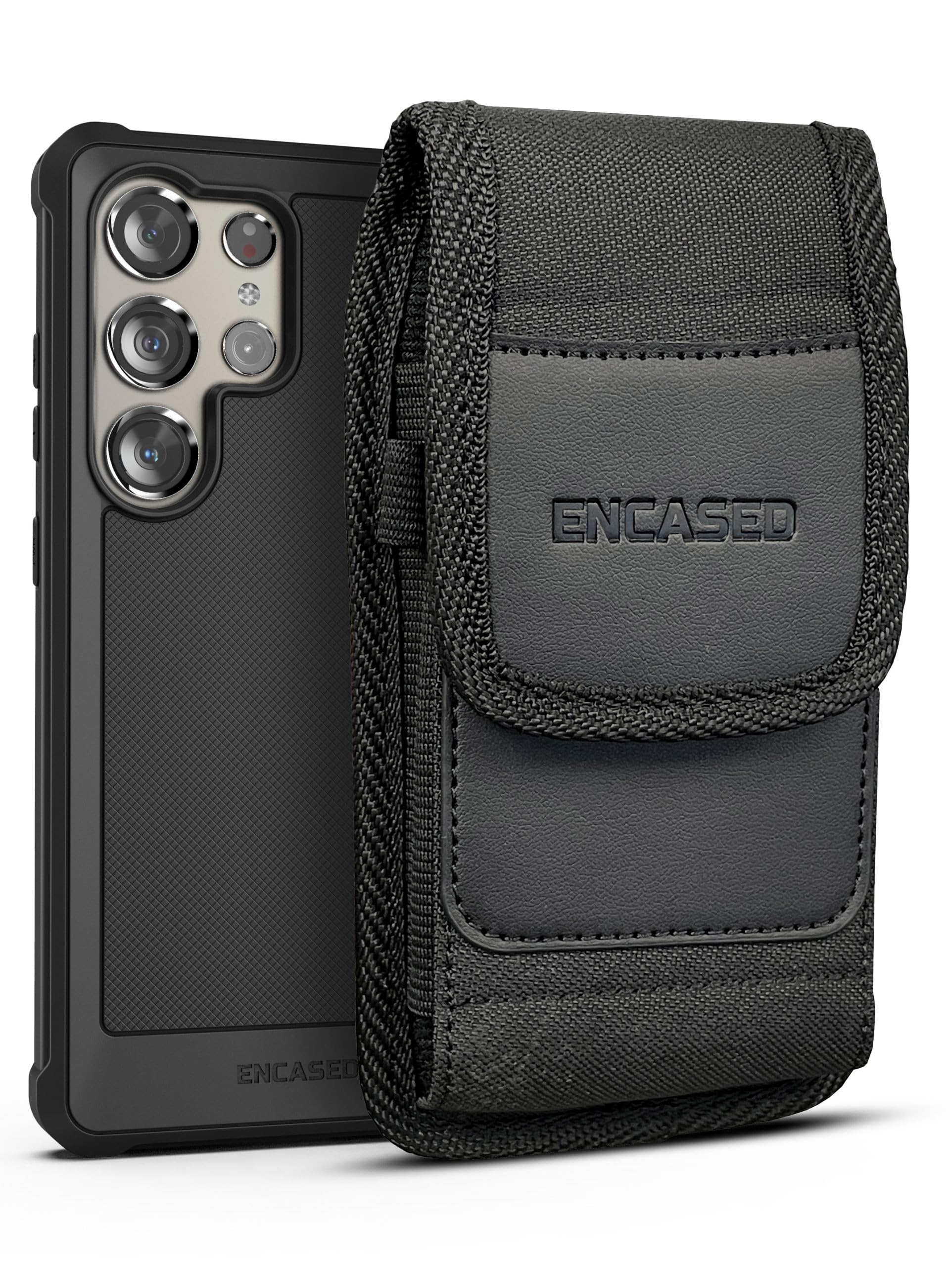 Encased 2-in-1 Belt Pouch with Case Designed for Samsung Galaxy S24 Ultra (2024) Full Body Protective Case with Screen Protector
