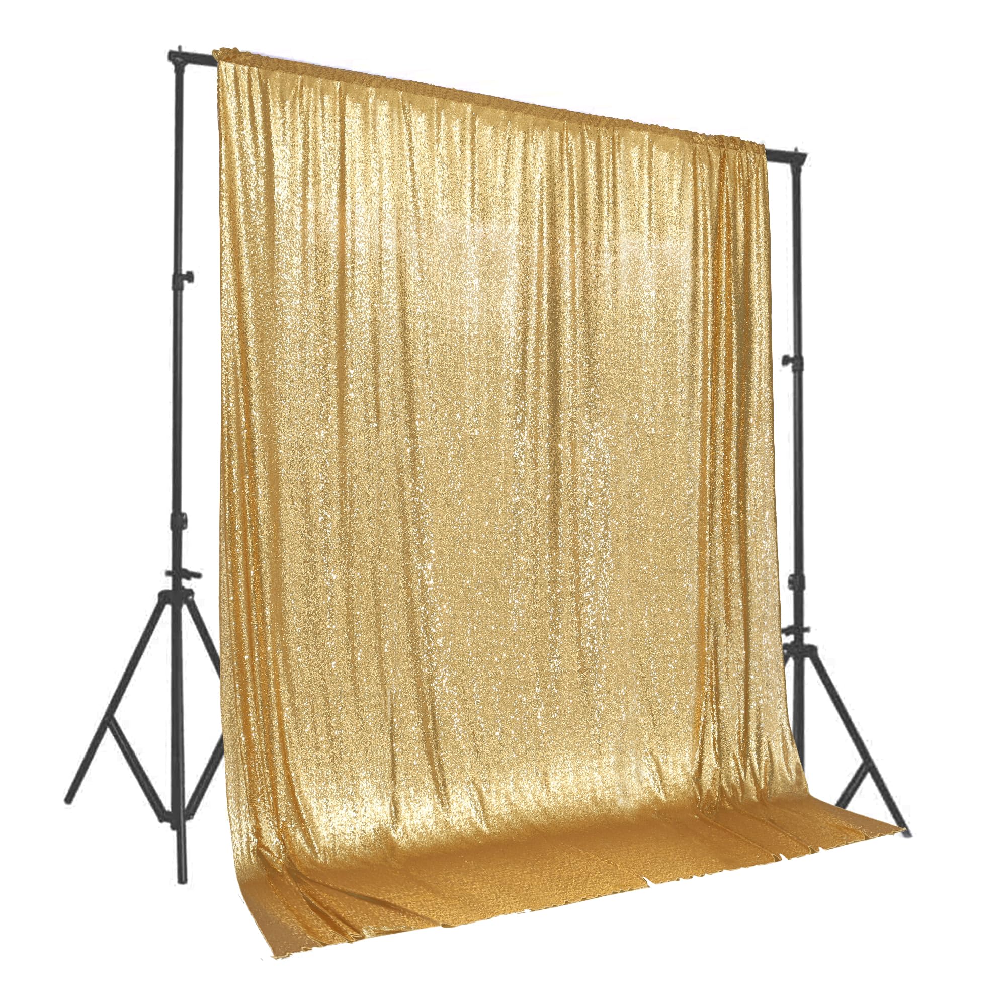 Partydelight Sequin Backdrop Sparkly Gold 10Ft X 10Ft Photograph Back Drop Wedding Curtain Special Events
