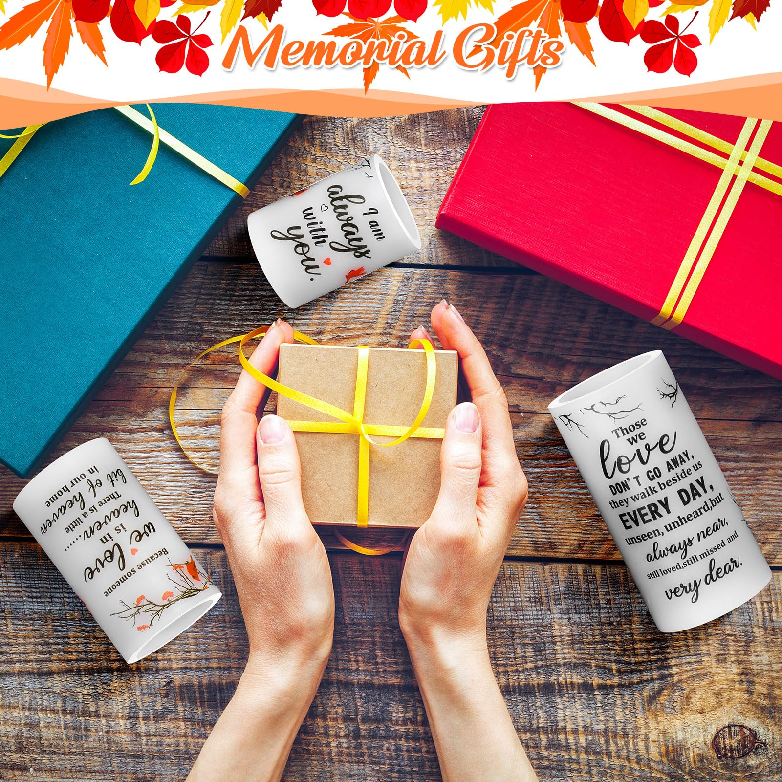 3 Pcs Memorial Candles Memorial Gifts Cardinal Flameless Led Candles Lights Religious Gifts For Loss Of Loved One Sympathy Flame