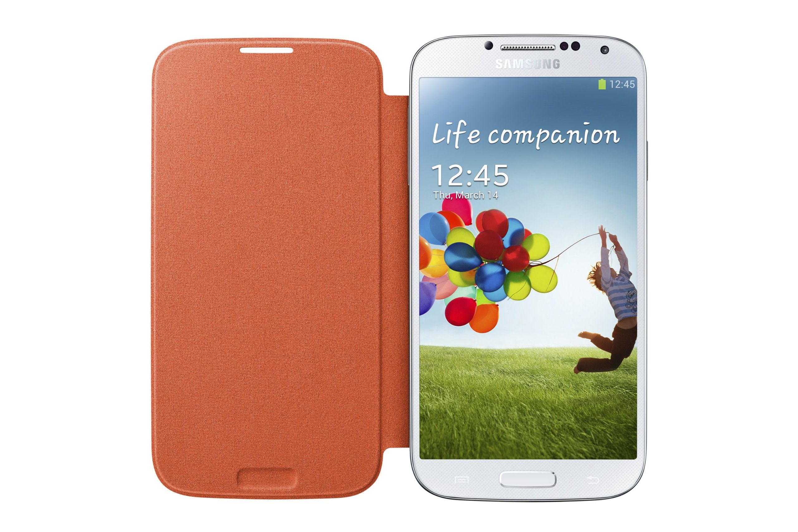 Samsung Galaxy S4 Flip Cover Folio Case (Orange)