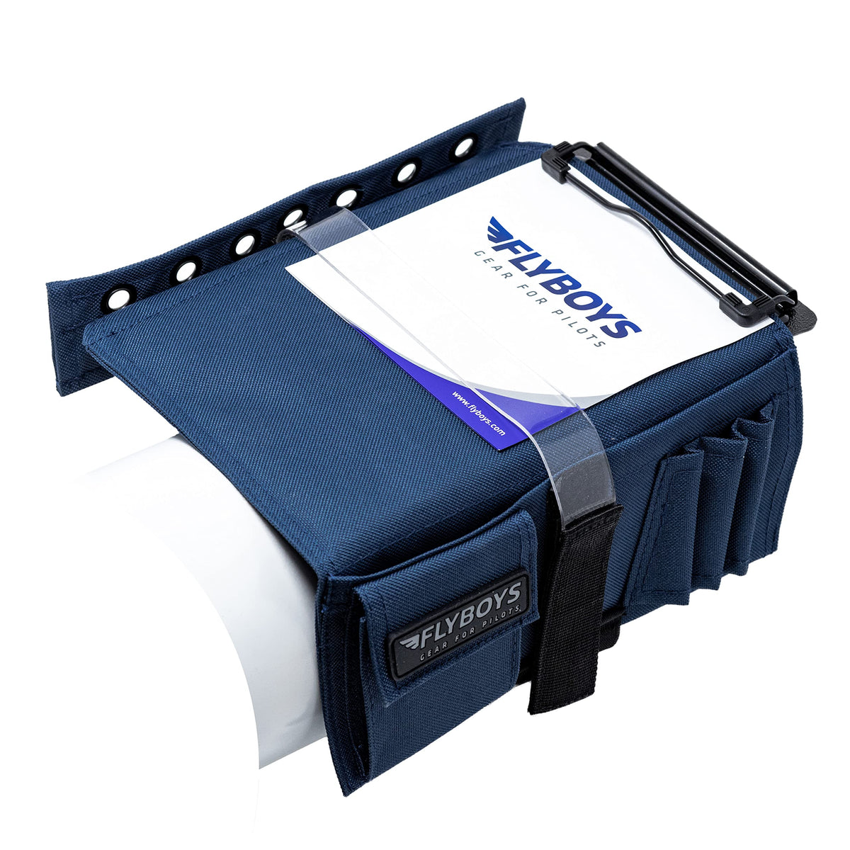 Flyboys - Classic Kneeboard - For Professional Pilots - Durable Design - Clipboard, Tablet & Pen Holder - Flexible & Comfortable - Aviation & Flight Gear - Versatile For Checklists & More - Navy Blue