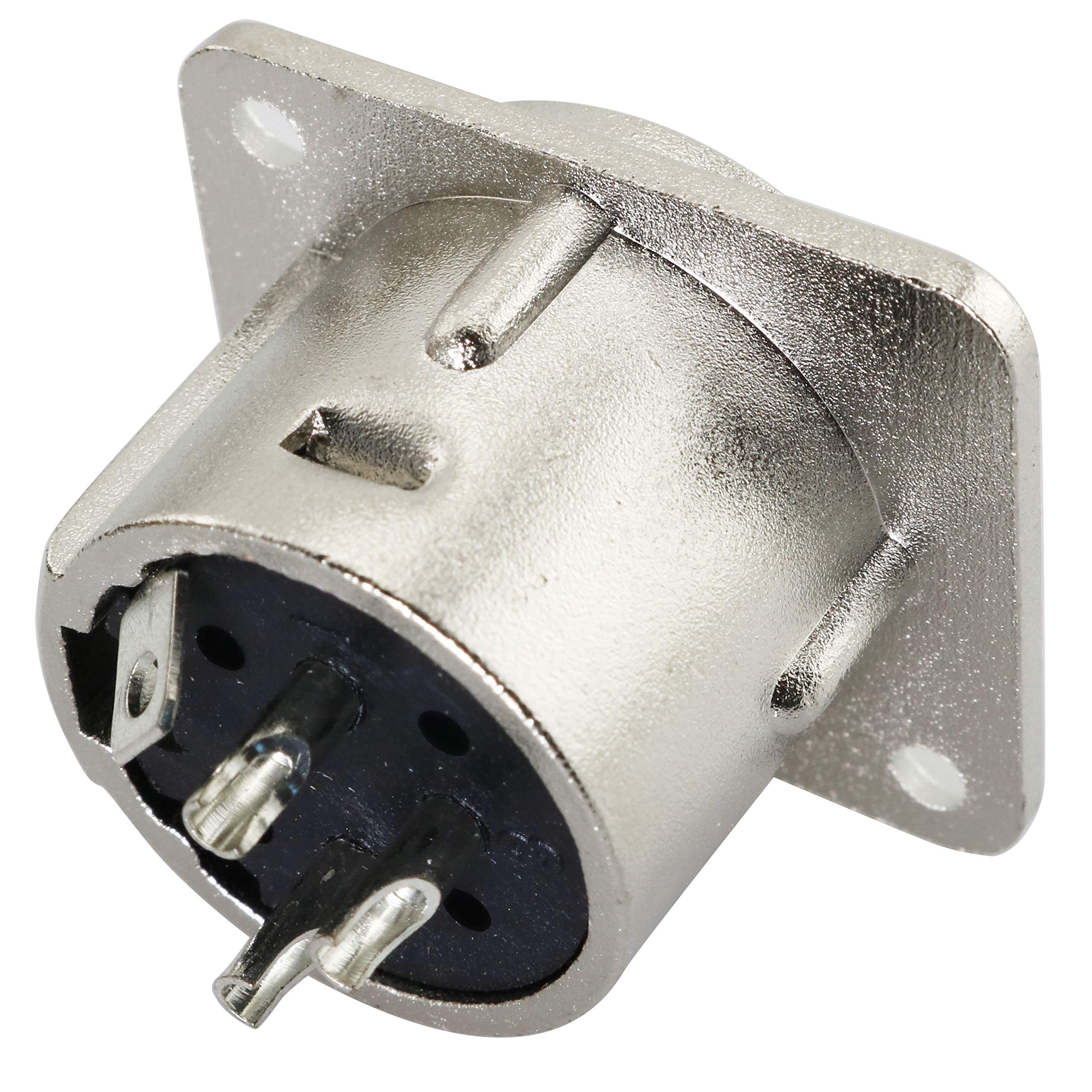 Tegg Xlr 3 Pin Male Jack 2Pcs 3 Pin Metal Panel Mount Chassis Microphone Mic Socket Audio D Connector