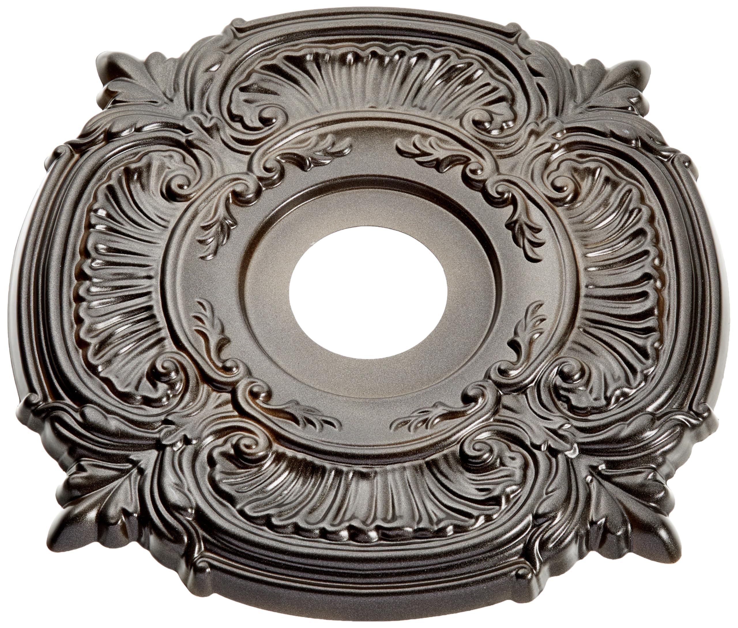 16Od X 3 1/2Id X 1P Attica Thermoformed Pvc Ceiling Medallion (Fits Canopies Up To 5 5/8), Metallic Black Night