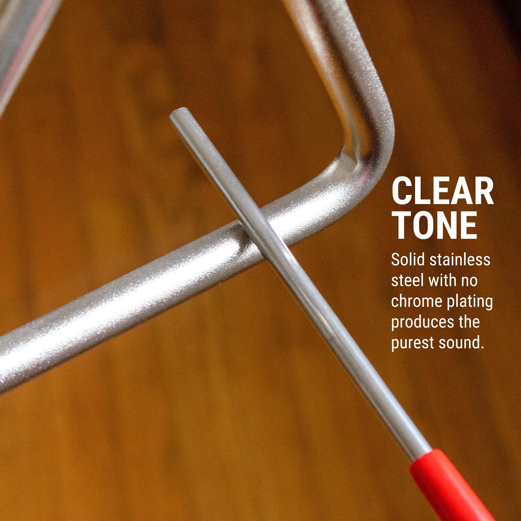 Treeworks Chimes Trebtr Hvy Heavy Studio Grade Stainless Steel Triangle Beater/Striker, Red