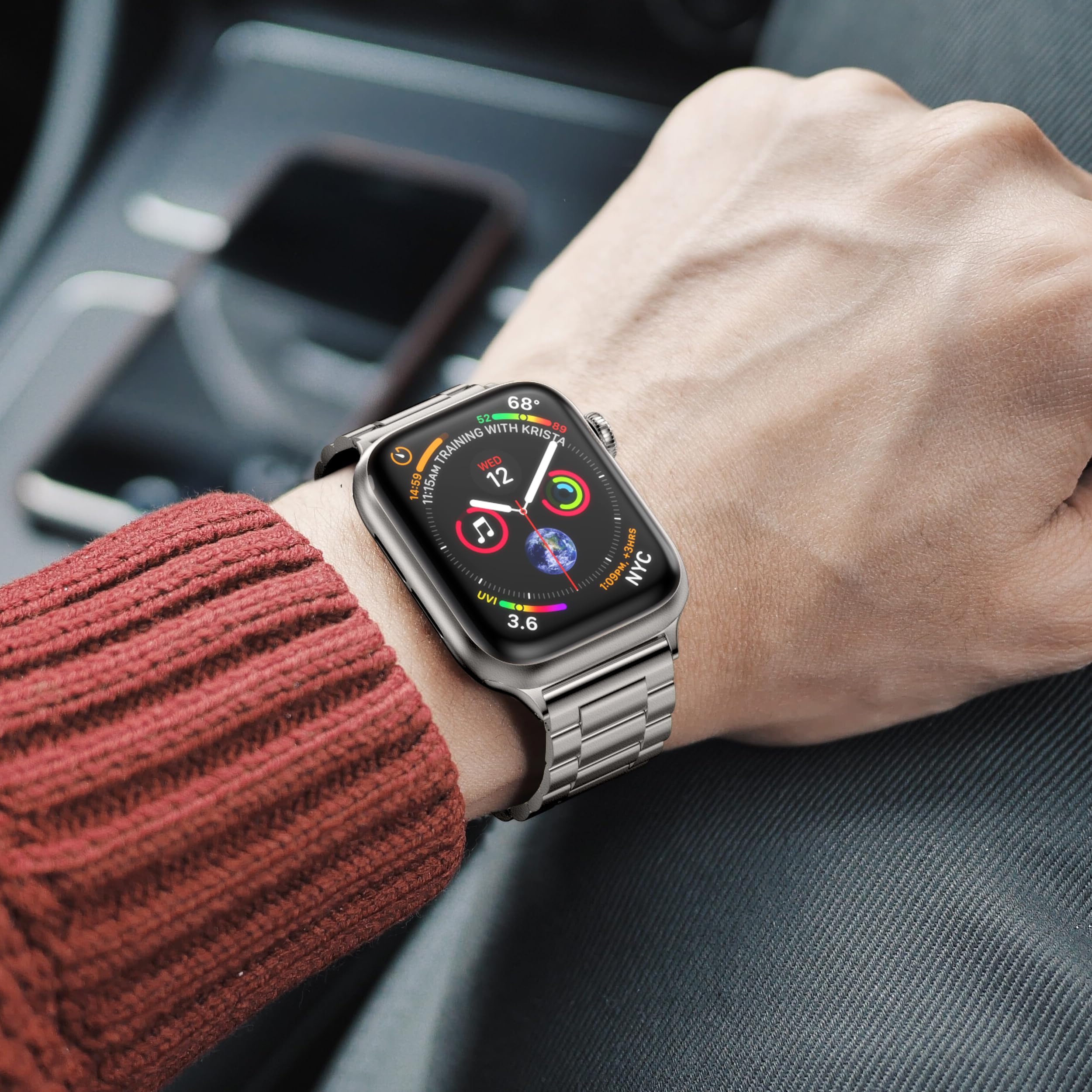 Epuly Metal Band Compatible With Apple Watch Bands For Men & Women 49Mm 46Mm 45Mm 44Mm 42Mm 41Mm 40Mm 38Mm, Business Stainless S