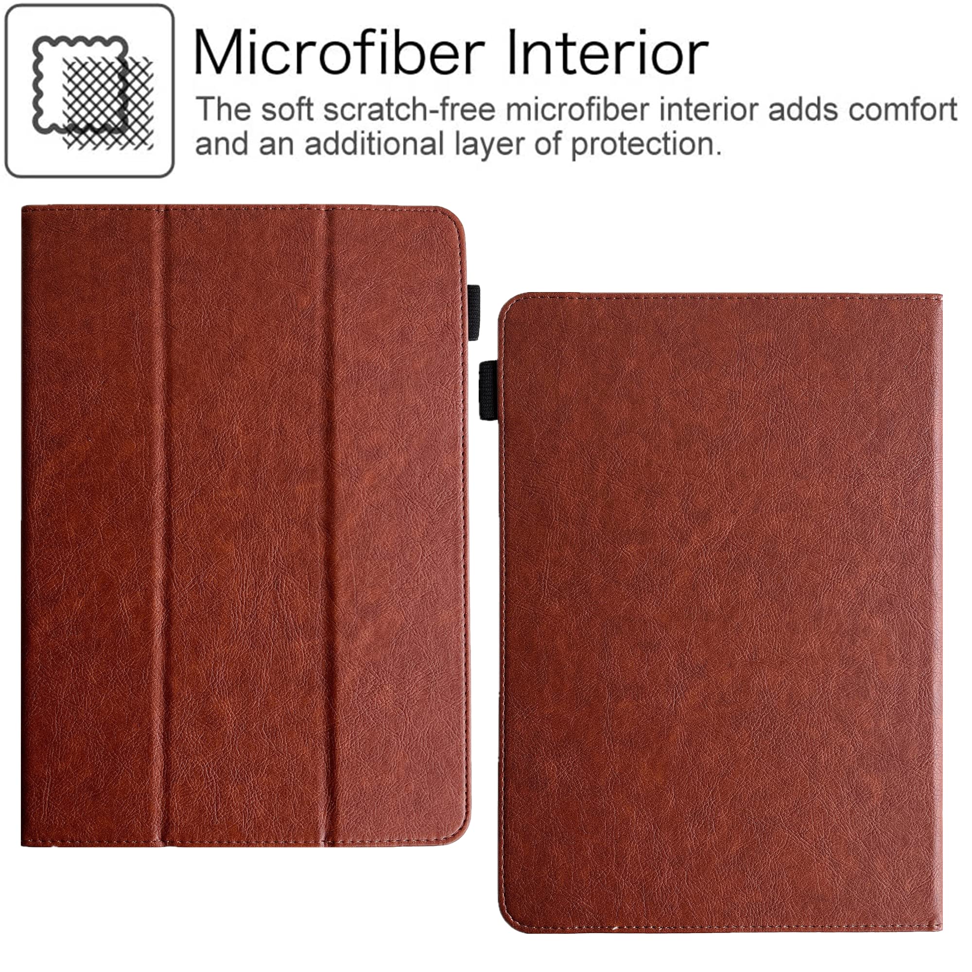 9.5 10.5 Inch Tablet Case, Universal Protective Cover Stand Folio Case For 9 10 10.2 Inch Android Touchscreen Tablet, Brown