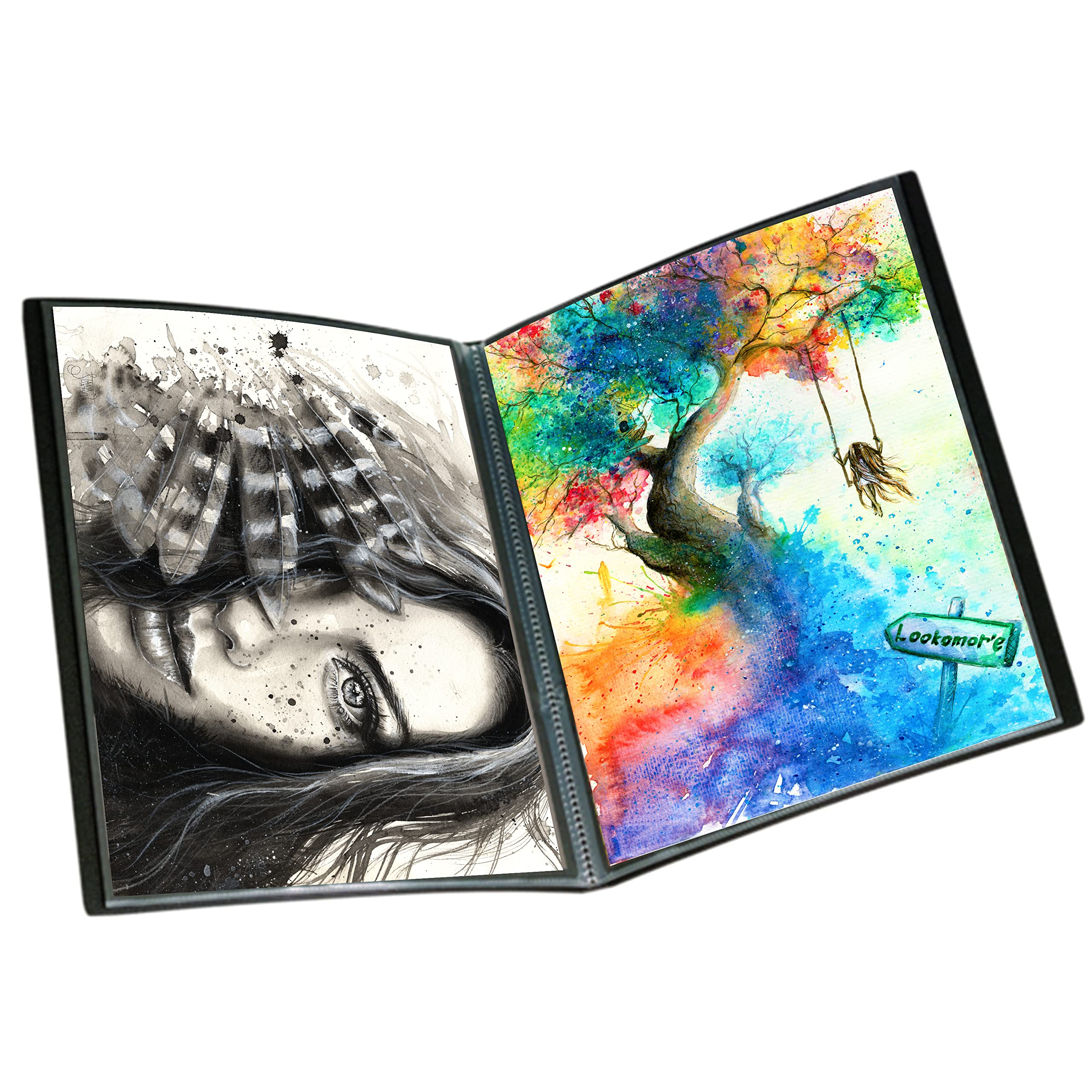 Itoya Polyproplene Art Storage/Display Books 18'' X 24'' | 24 Pages/48 Views | Scrapbooking Stickers 4 Pages Of Emojis, Quotes,