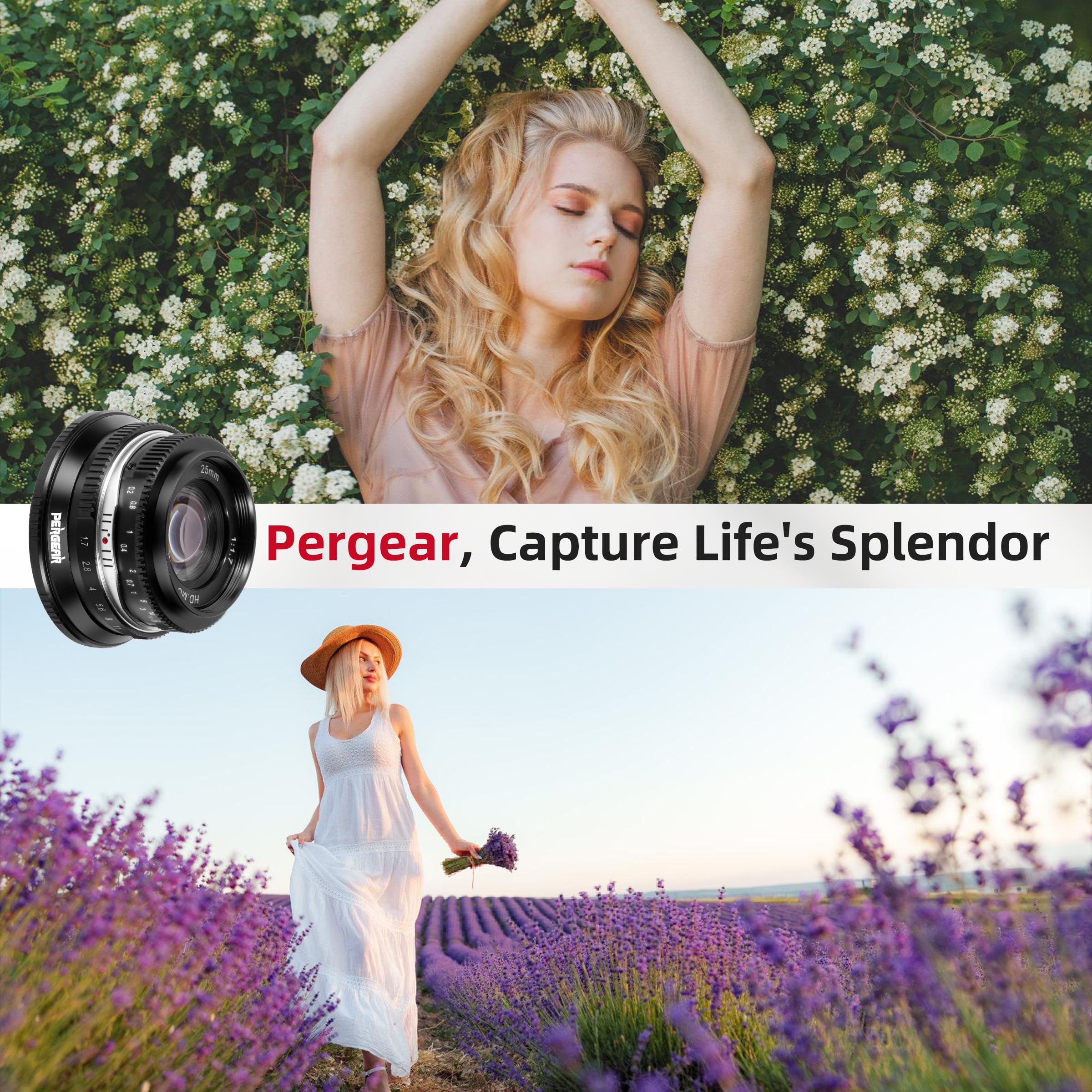 Pergear 25Mm F1.7 Large Aperture Manual Lens For Fx Mount Cameras, Compatible With Fuji Aps-C Cameras X-T3 X-H1 X-Pro2 X-E3 X-T1