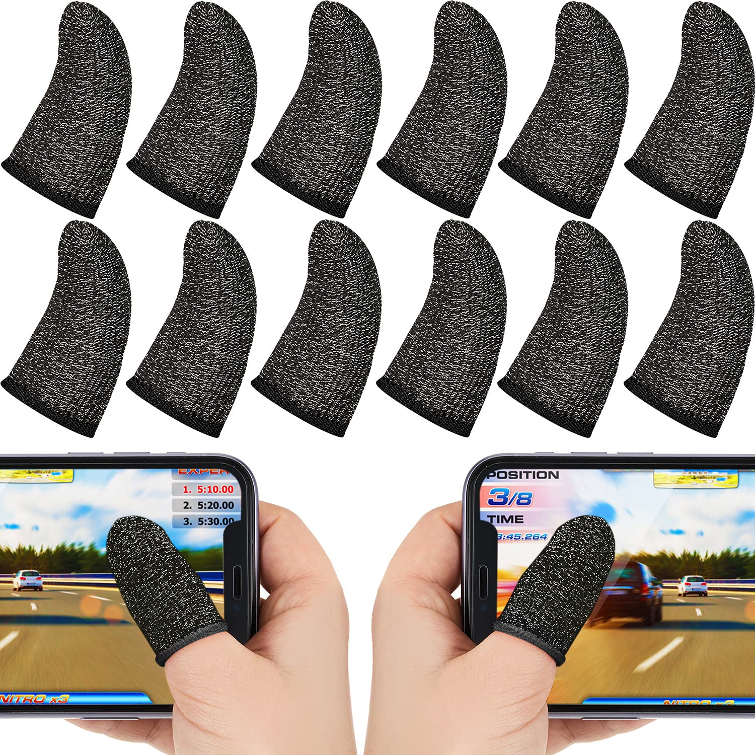 30 Piece Finger Sleeve For Gaming Mobile Game Controller Finger Thumb Sleeve Anti Sweat Breathable Seamless Touchscreen Finger C