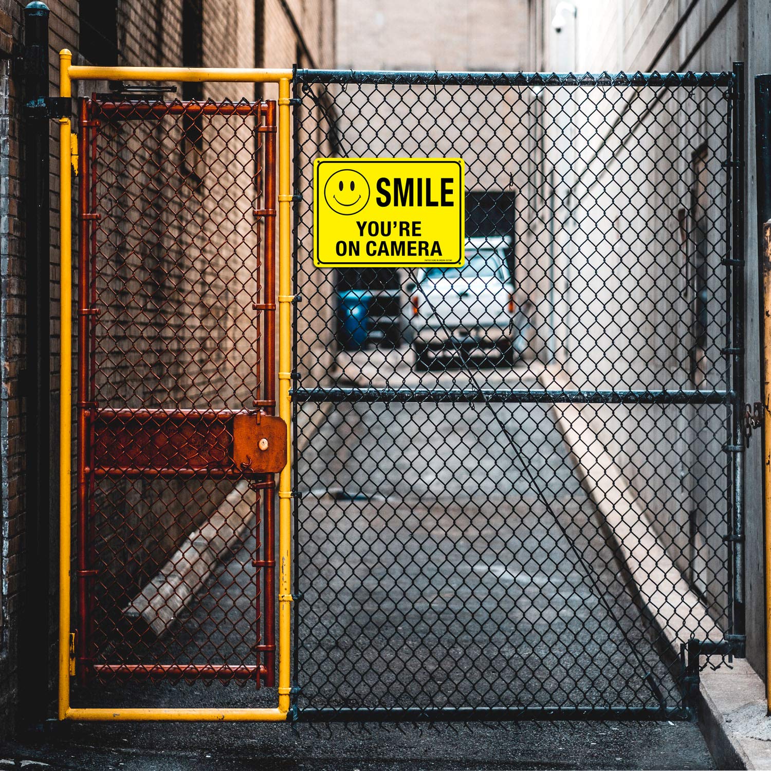 (2 Pack) Faittoo Smile You'Re On Camera Sign, Reflective 10X7 Rust Free .40 Aluminum, Uv Protected, Weather Resistant, Durable I