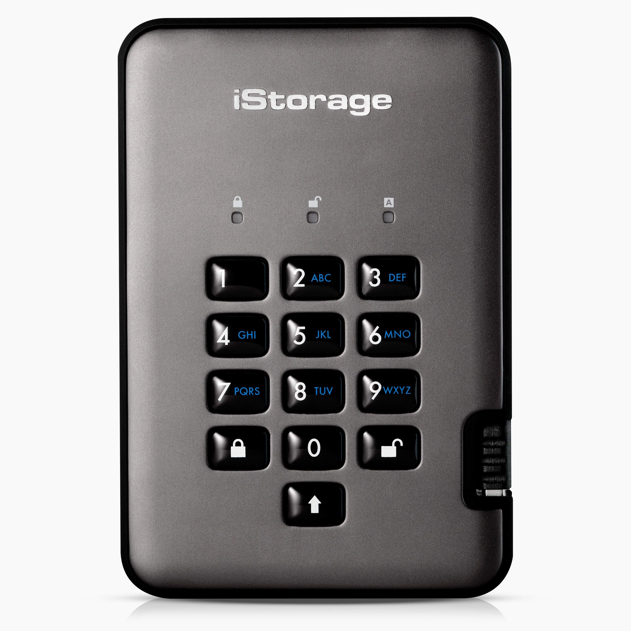 Istorage Diskashur Pro2 Hdd 3Tb | Secure Portable Hard Drive | Fips Level 3 Certified | Password Protected | Dust/Water Resistan