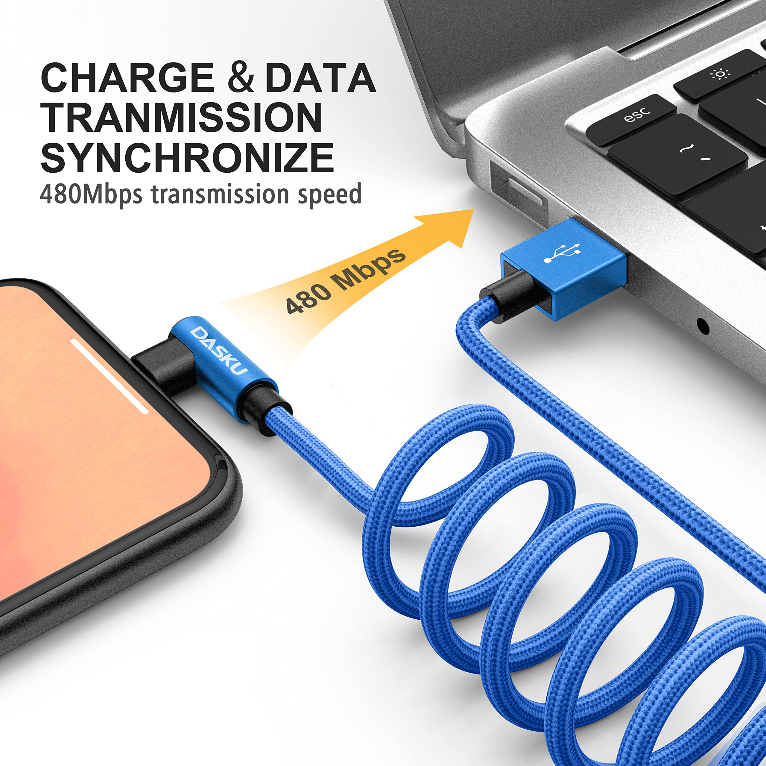 90 Degree Iphone Charger 10Ft 2Pack [Mfi Certified] Usb Lightning Cable 10 Foot Right Angle Nylon Braided Apple Charging Cord Co