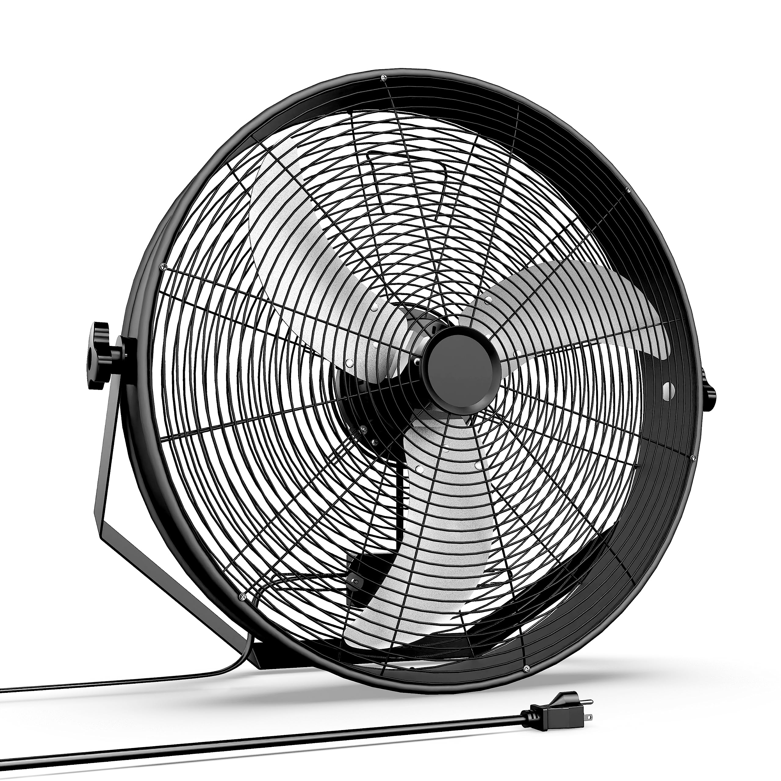Simple Deluxe 20 Inch High Velocity Wall Mount Fan With Rack, 3 Speed Industrial/Commercial Metal Ventilation Fan