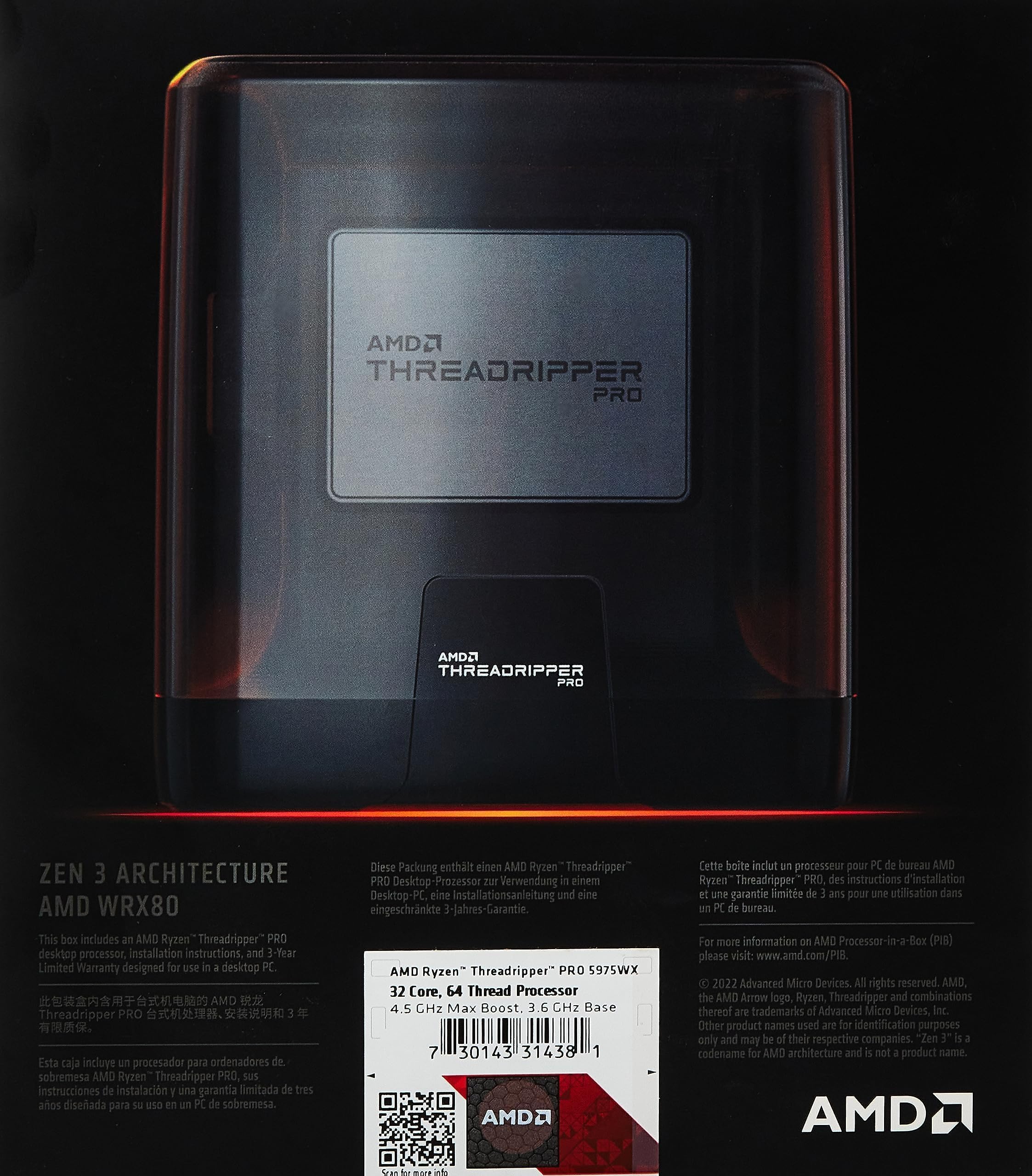 Amd Ryzen Threadripper Pro 5975Wx, 32-Core, 64-Thread Desktop Processor