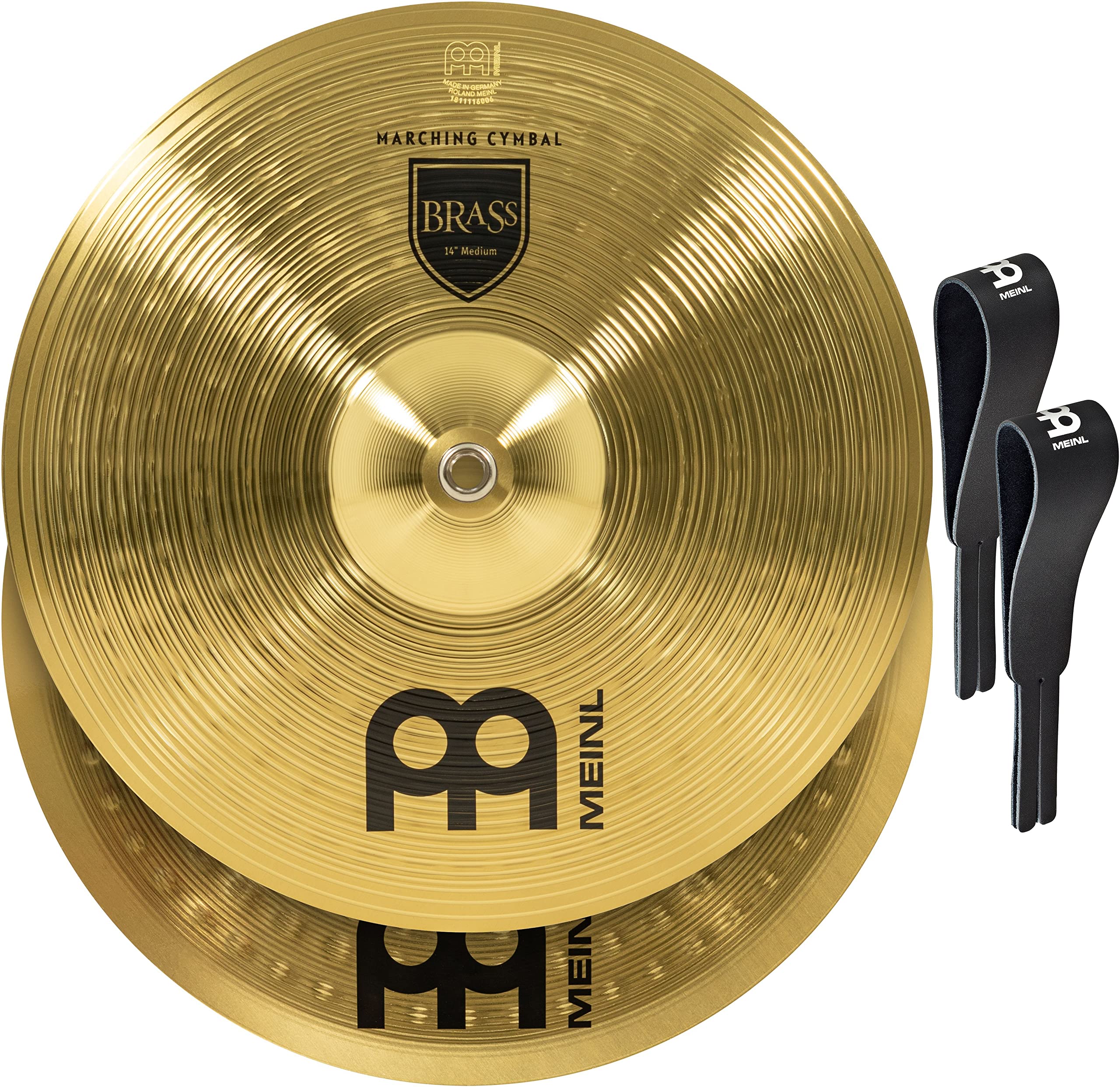 Meinl 14    Marching Cymbal Pair With Straps   Brass Alloy Traditional Finish   Made In Germany, 2 Year Warranty (Ma Br 14M)