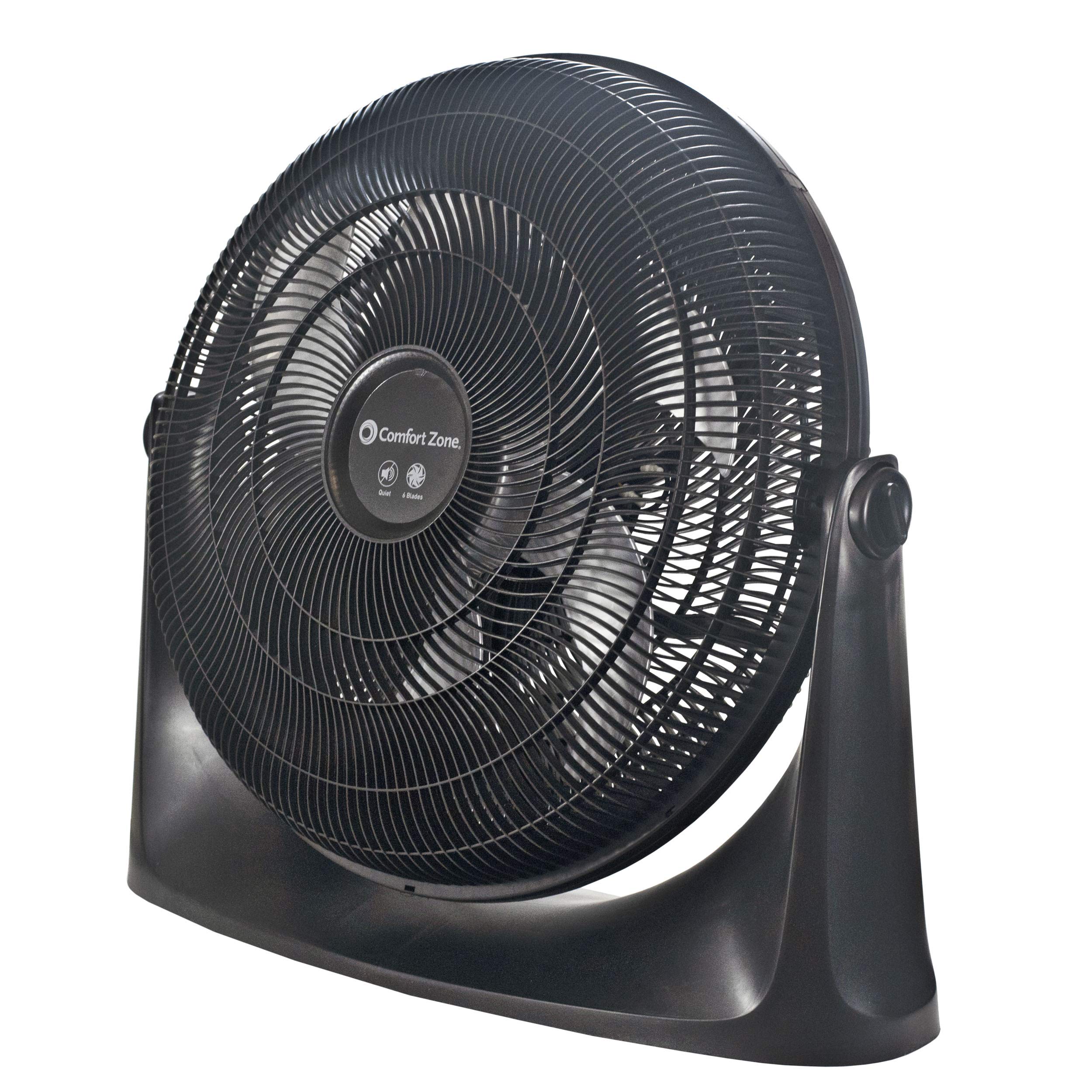 Comfort Zone PowrCurve High Velocity Floor Fan with Wall-Mounting Capabilities, 20 inch, 3 Speed, 180 Degree Adjustable Tilt, Id