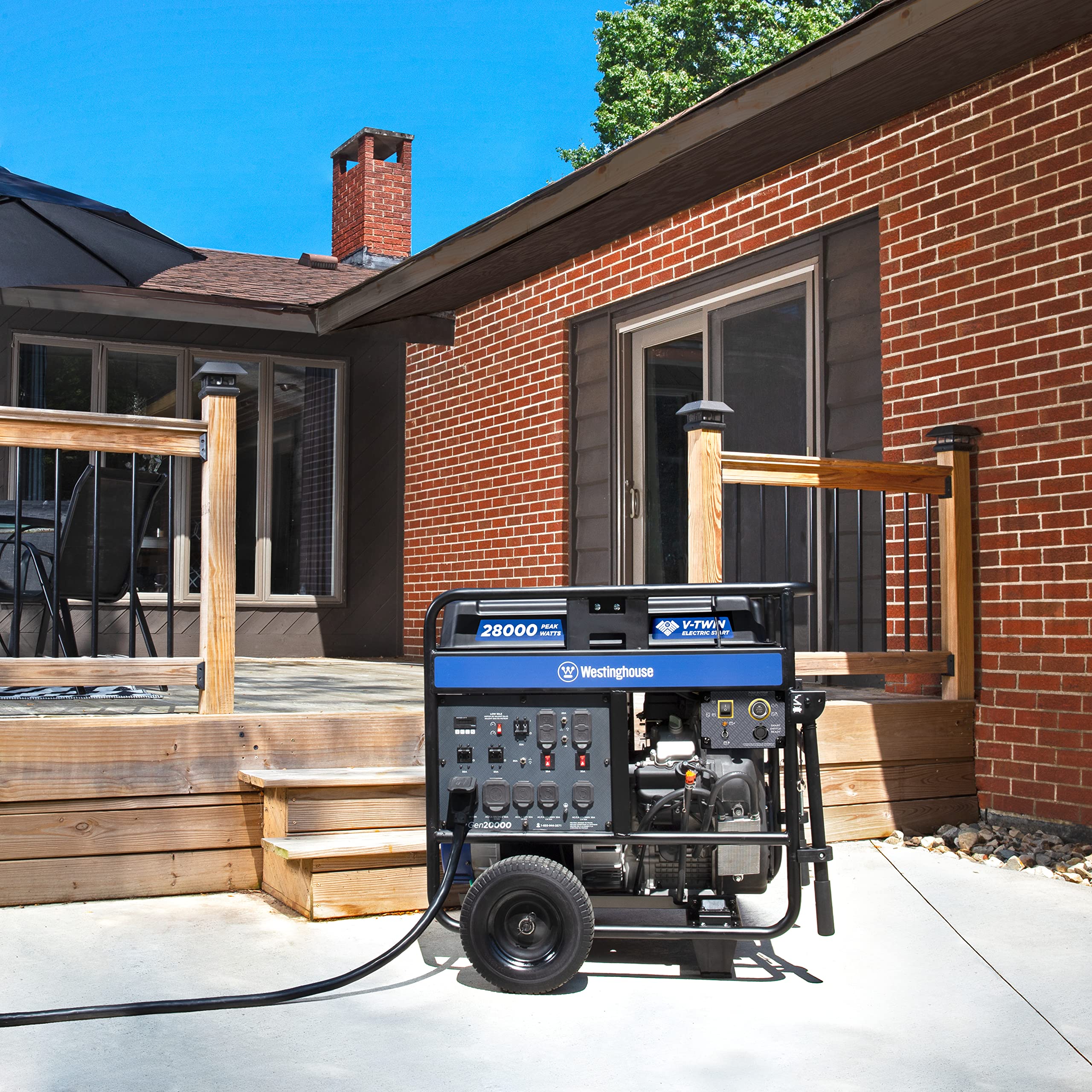 Westinghouse 28000 Peak Watt Home Backup Portable Generator, Electric Start With Auto Choke, Transfer Switch Ready 30A & 50A Out