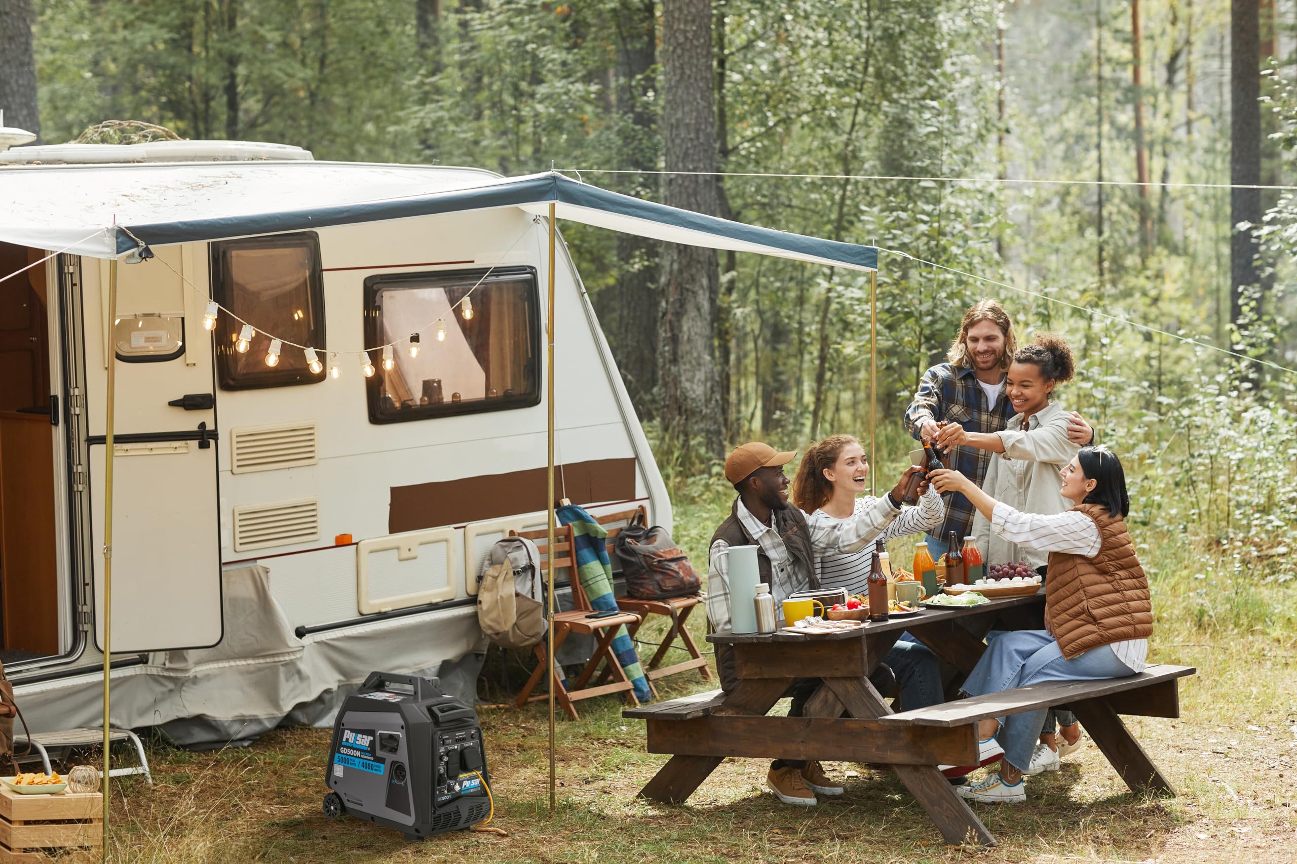 Pulsar Products Gd500N, 5000W Portable Super Quiet Inverter Generator, Rv Ready, Carb Compliant