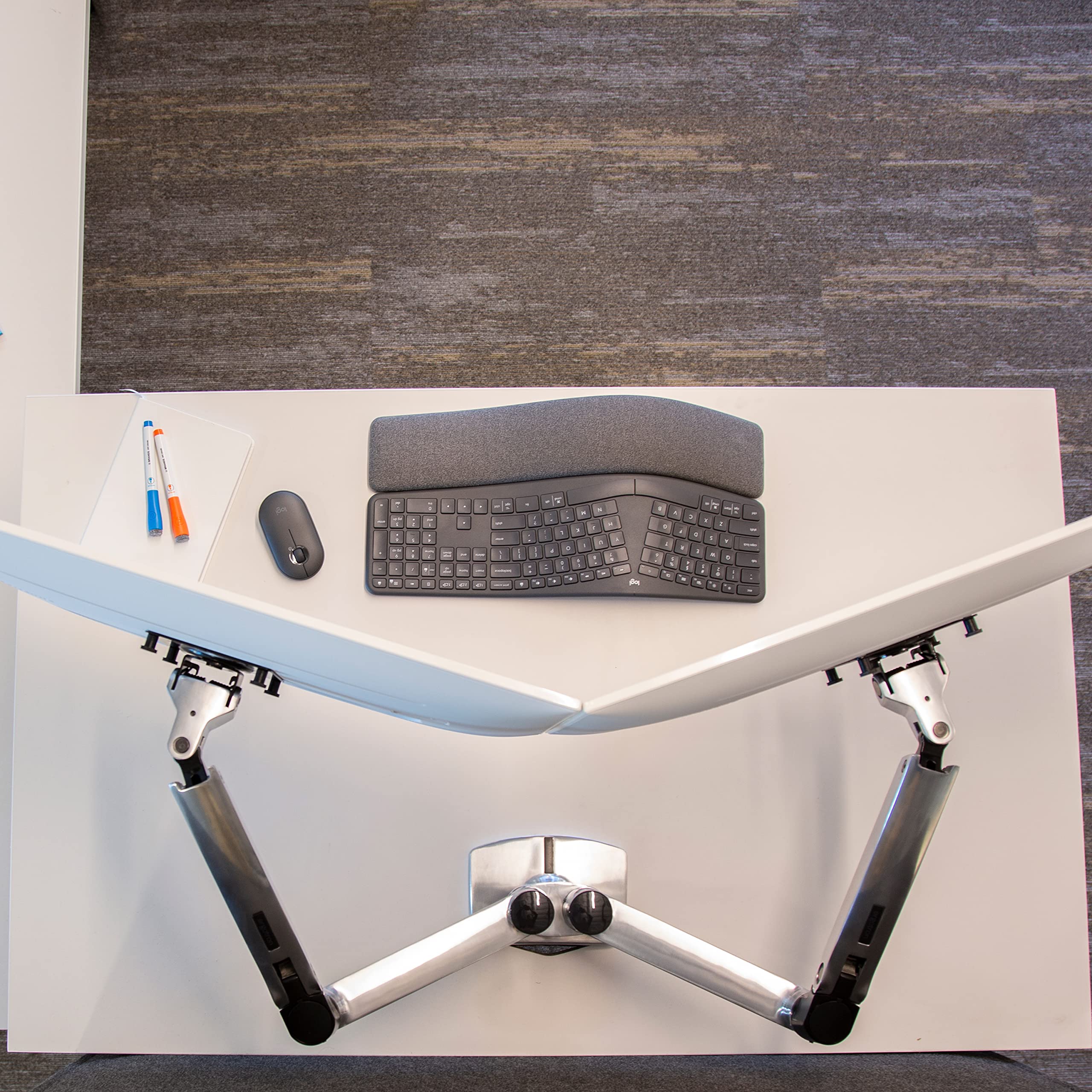 Ergotron � LX Dual Monitor Arm, VESA Desk Mount � for 2 Monitors Up to 27 Inches, 7 to 20 lbs Each � Polished Aluminum