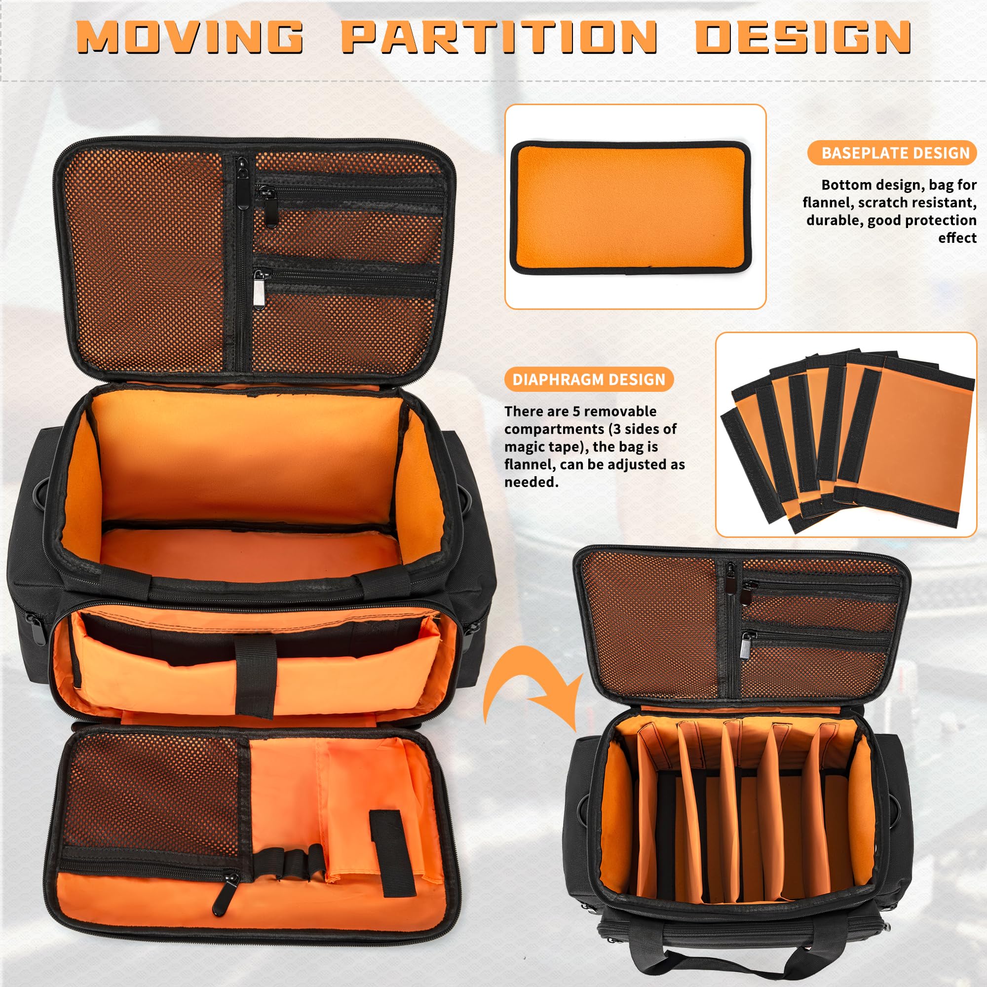 Akozlin Cable File Bag With Detachable Dividers, Dj Gig Bag Cord Organizer Case For Laptop,Dj Gear, Sound Instrument And Music E