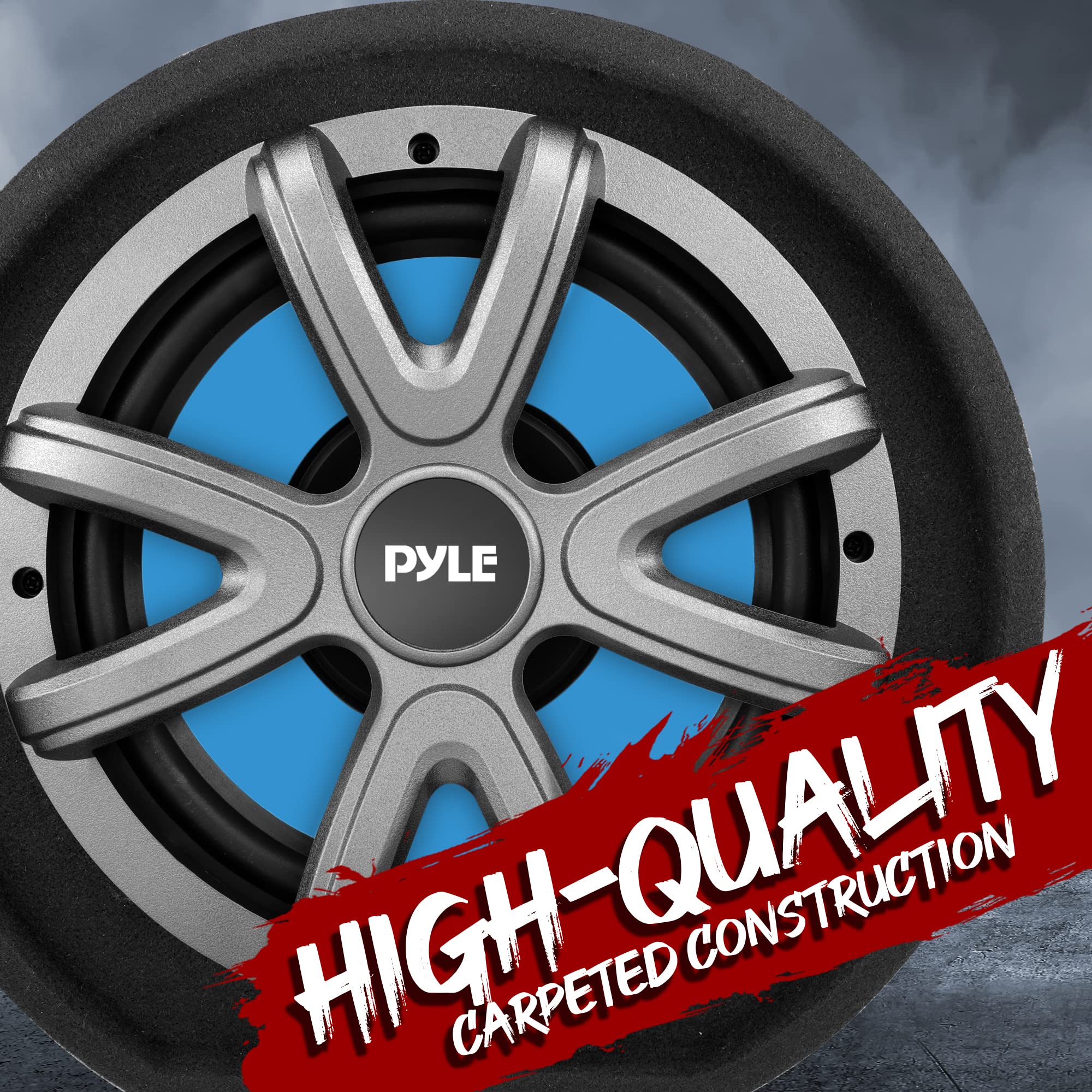 Pyle 8 Inch Carpeted Subwoofer Tube Speaker   400 Watt High Powered Car Audio Sound Component Speaker Enclosure System W/ 2    A