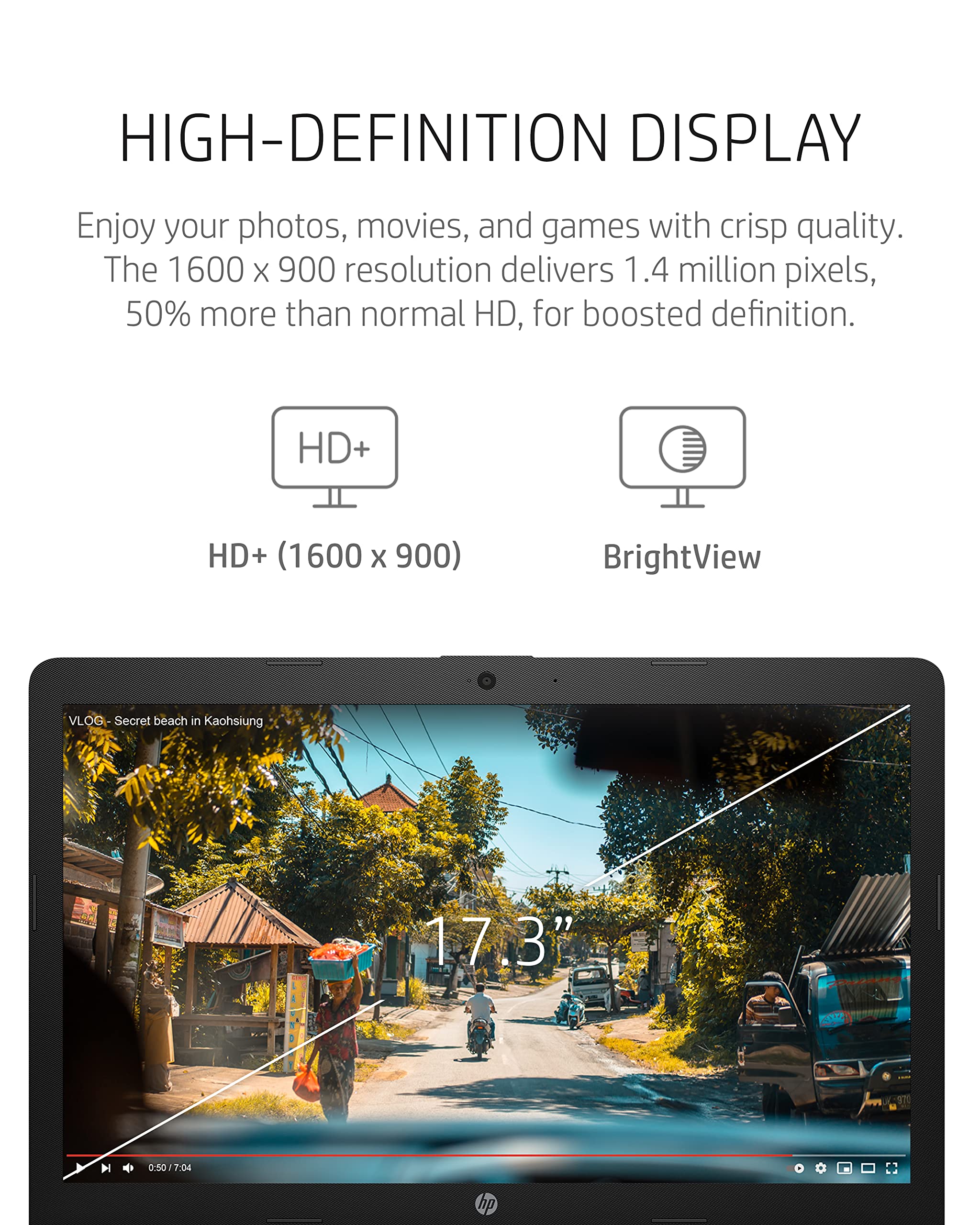 Hp 17 Laptop Pc, 11 Generation Intel Core, 4 Gb Ram, 256 Gb Ssd, Uhd Graphics, 17.3'' Hd+ Display, Windows 11 Home, Wi Fi & Blue