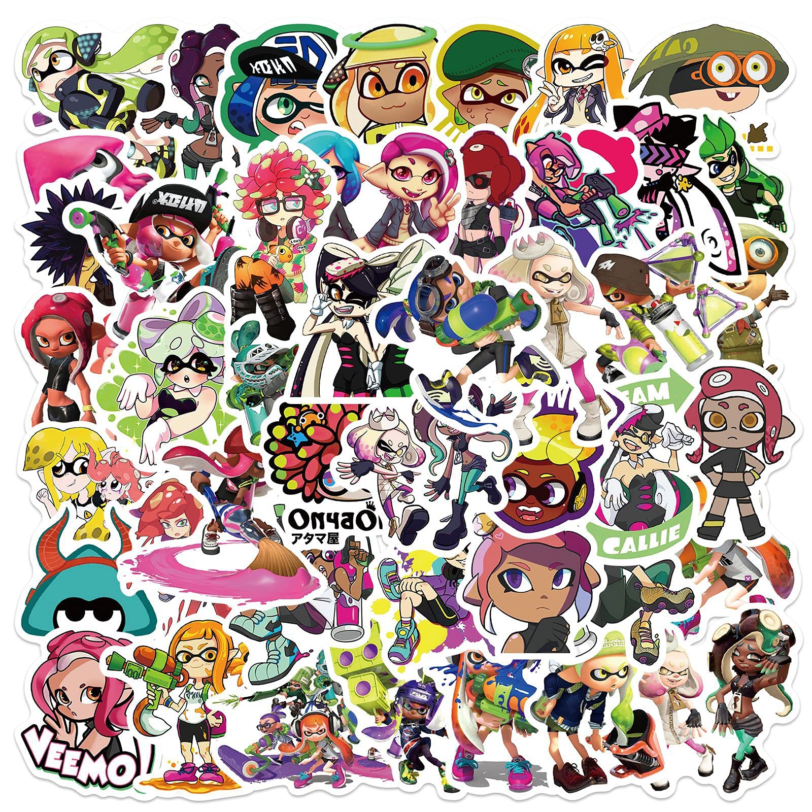 Splatoon Stickers For Teen Kids Water Bottle, 50Pcs Cool Shooting Games Decal For Laptop Bike Guitar Luggage Phone Computer Skat