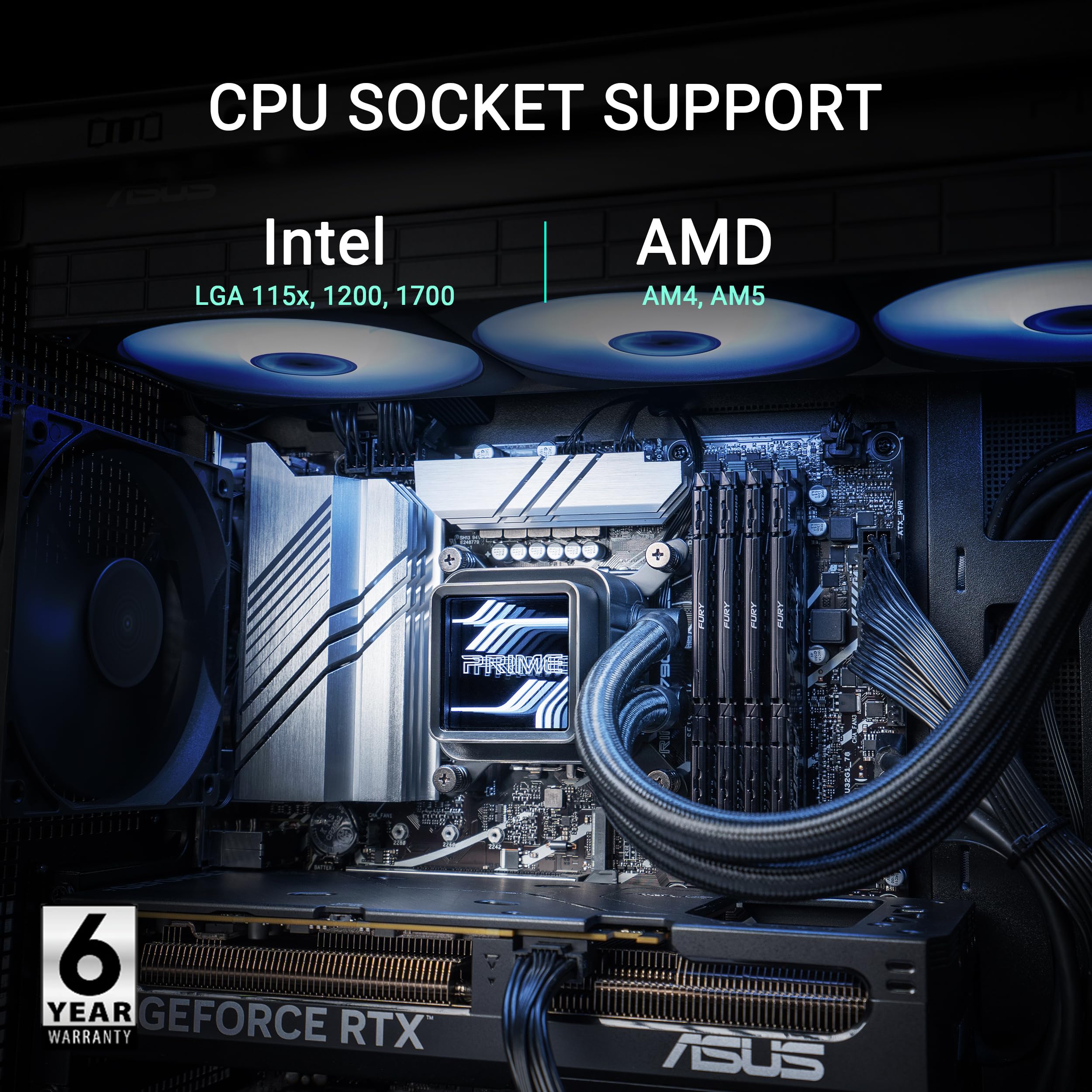 Asus Prime Lc 240 Argb All In One Aio Cpu Liquid Cooler Amd: Am5 & Am4 Intel: Lga 1851, 1700, 1200, 115X Specially Designed Cpu