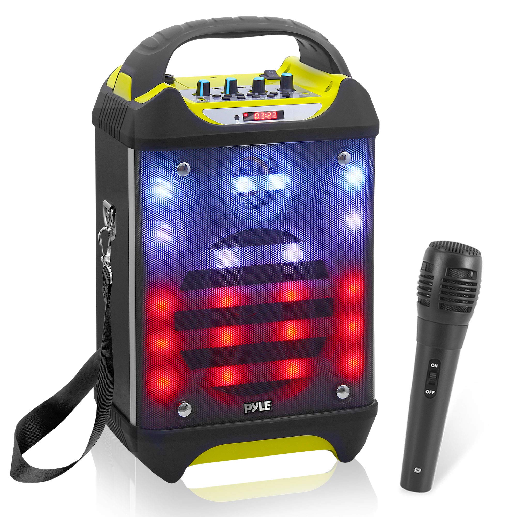 Pyle Portable Bluetooth Karaoke Speaker System   Audio Recording Function, 32 Gb Usb/Sd Card Support, Built In Rechargeable Batt