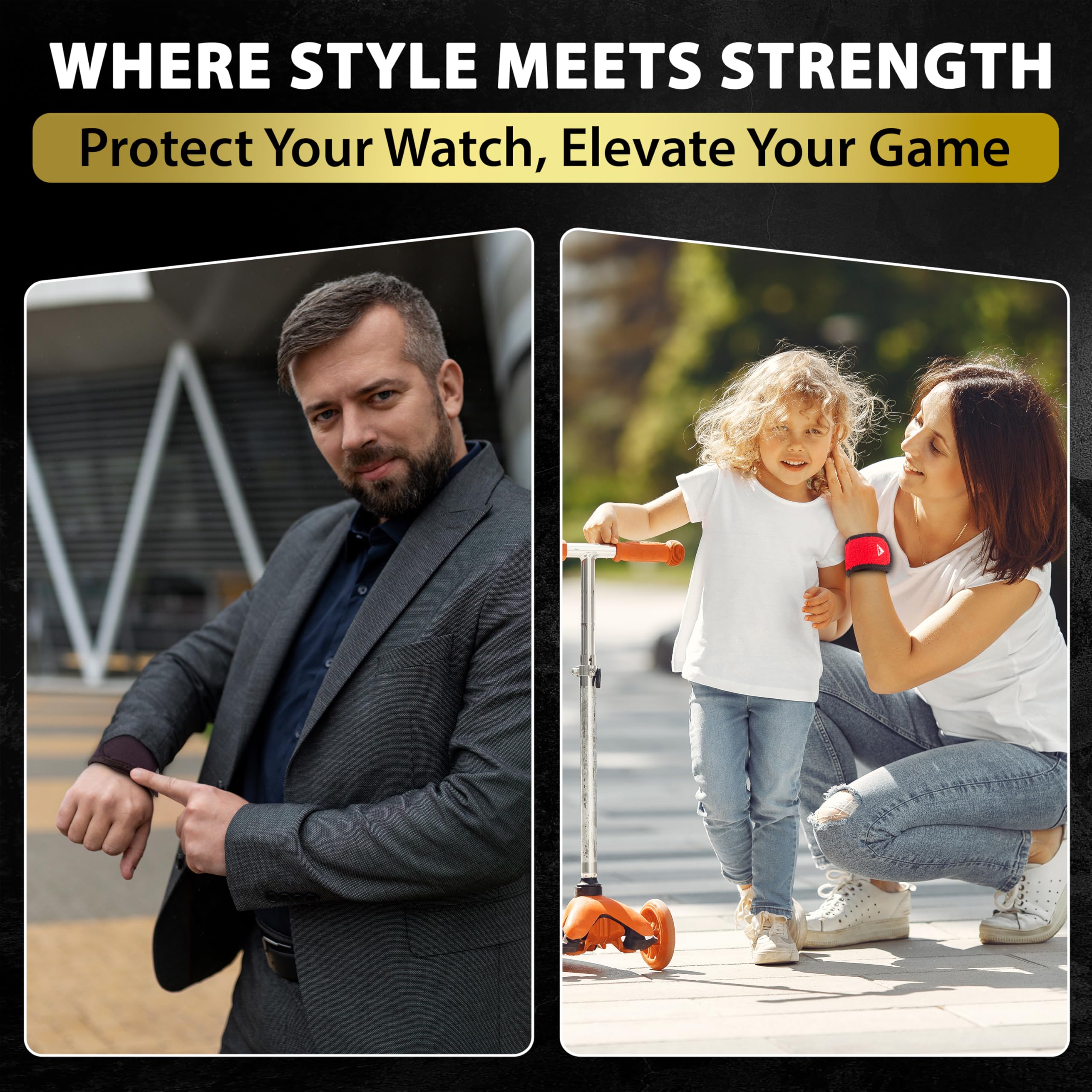 Sansolid Protective Smart Watch Cover Band - One Size Wristwatch & Smart Watch Protector Screen & Band Universally Compatible Wi