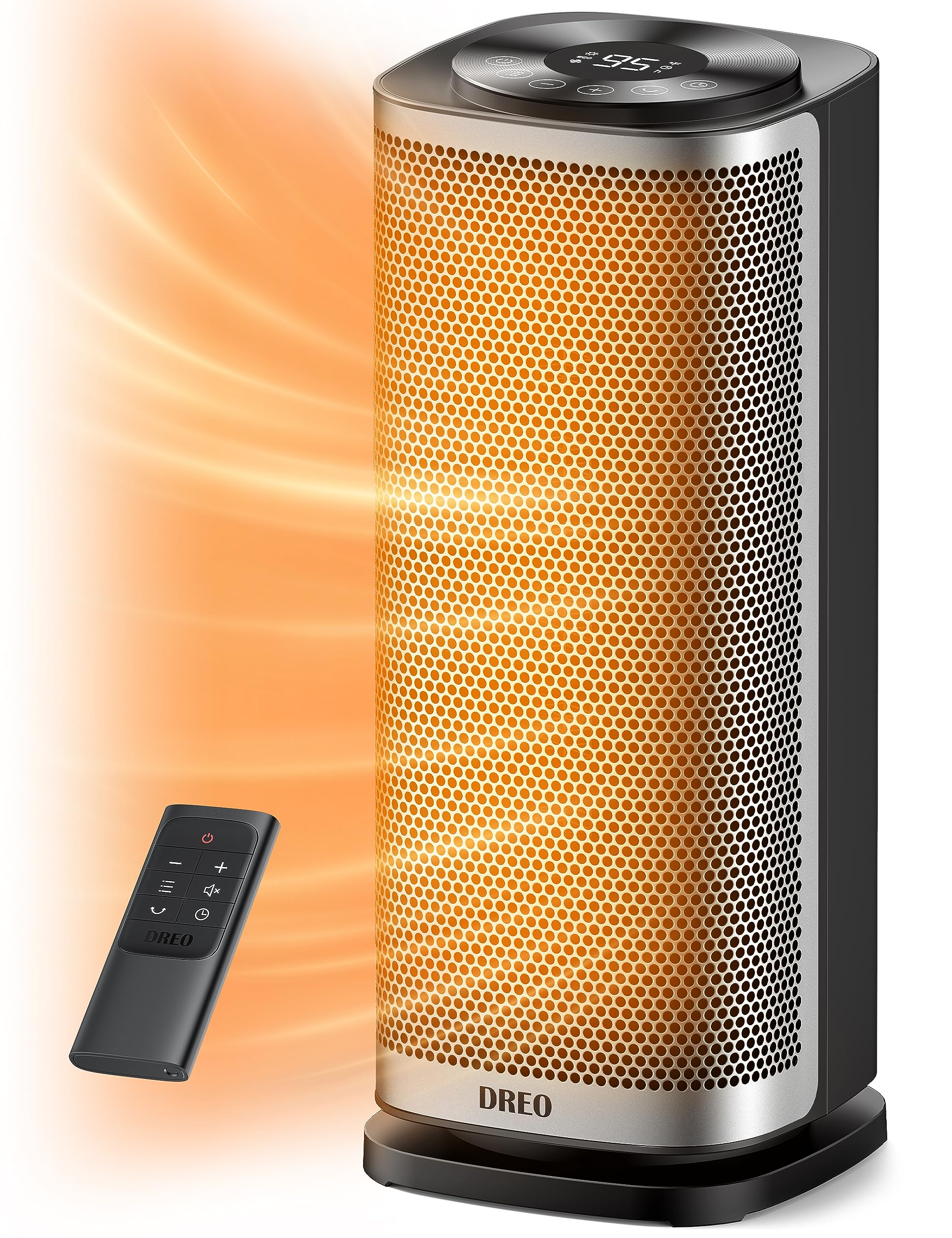 Dreo Space Heaters For Indoor Use Large Room, 70 � Oscillation, Fast Heating Ceramic Electric With Digital Thermostat, Remote Control, 1 12H Timer, Overheat Protection, Safety Heater For Bedroom