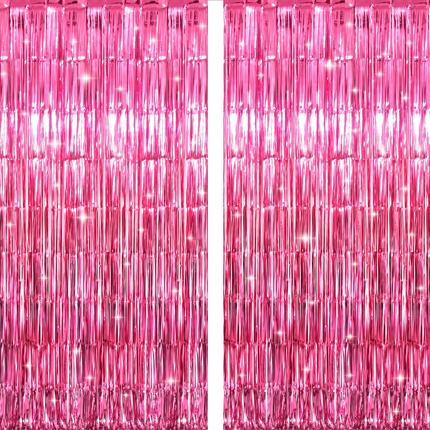 Goer 6.4 Ft X 9.8 Ft Metallic Tinsel Foil Fringe Curtains,Pack Of 2 Party Streamer Backdrop For Galentines Day,Birthday,Graduati