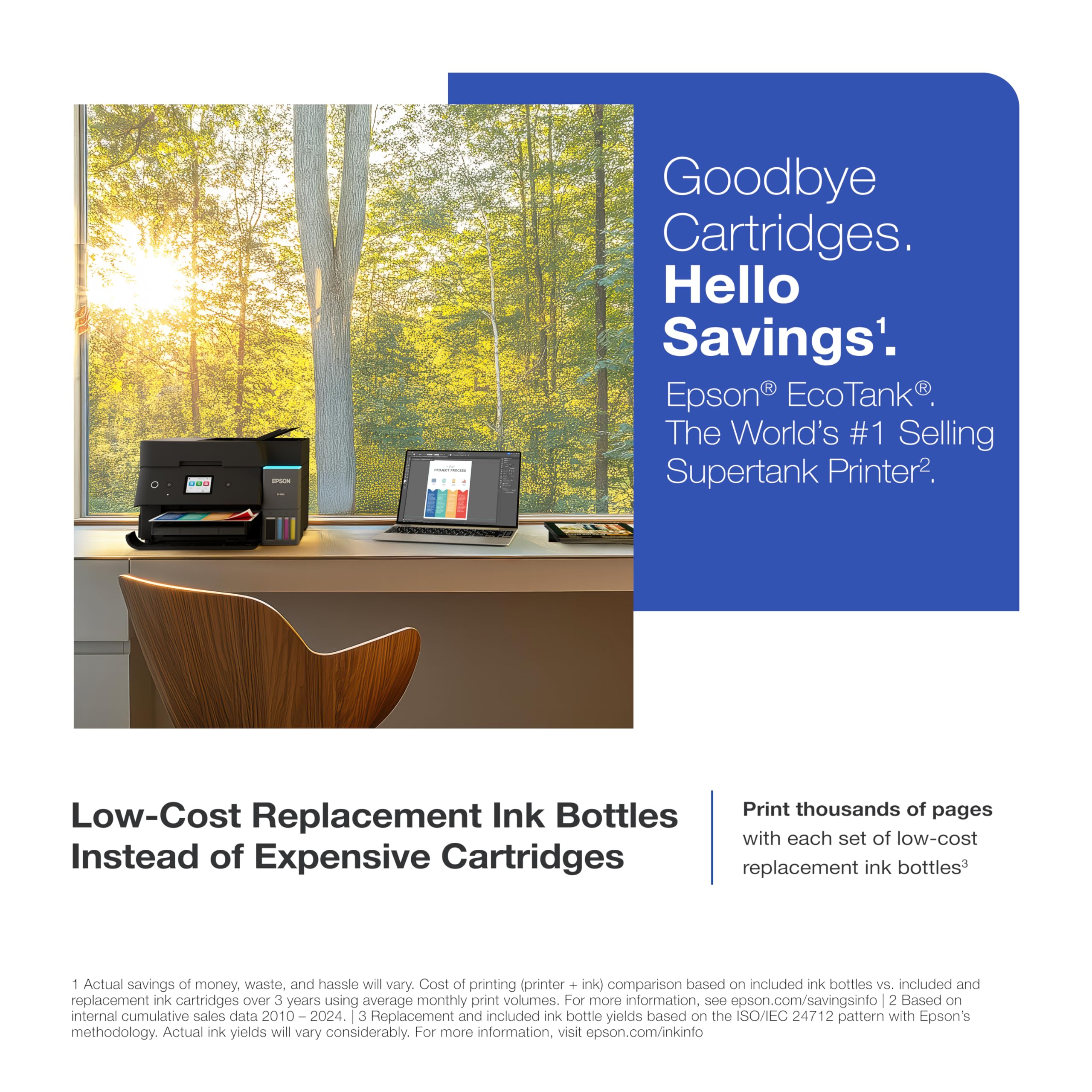 Epson Ecotank Et-4950 Wireless All-In-One Color Supertank Printer With Up To 3 Years Of Ink, Refillable Tanks, Perfect For Home,