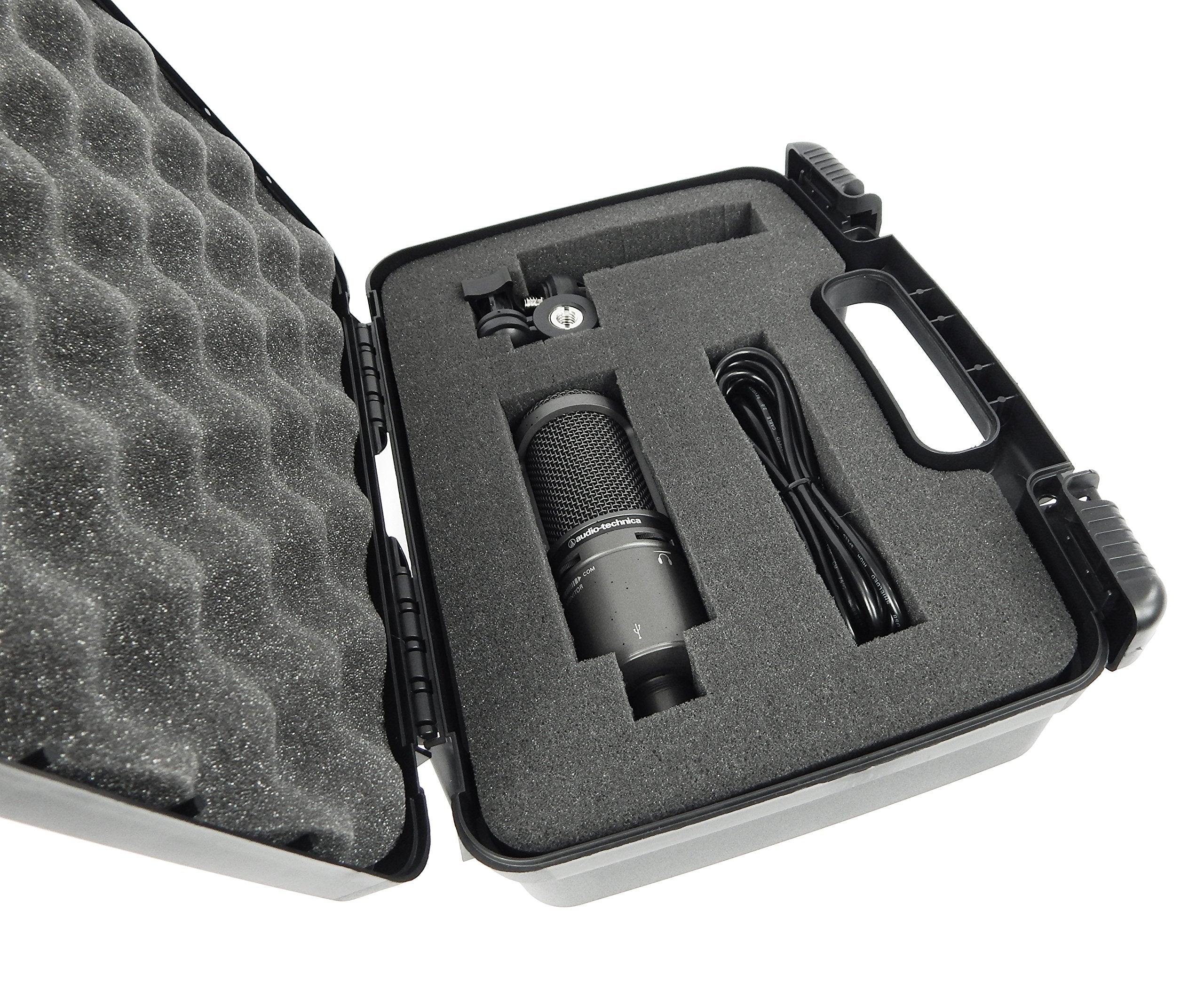 Casematix Microphone Hard Case Compatible With Audio Technica Atr2500X, Atr2100 Usb, At2022 Studio And More With Accessories For