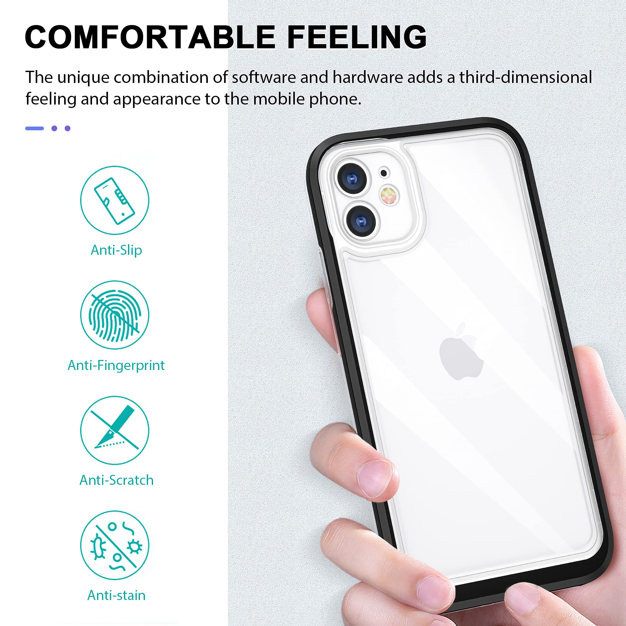 Storm Buy Case Compatible For [ Apple Iphone 11 ], [ Clear ] [ Black ] Men/Women Shockproof Heavy Duty Protective Phone Cases Ha