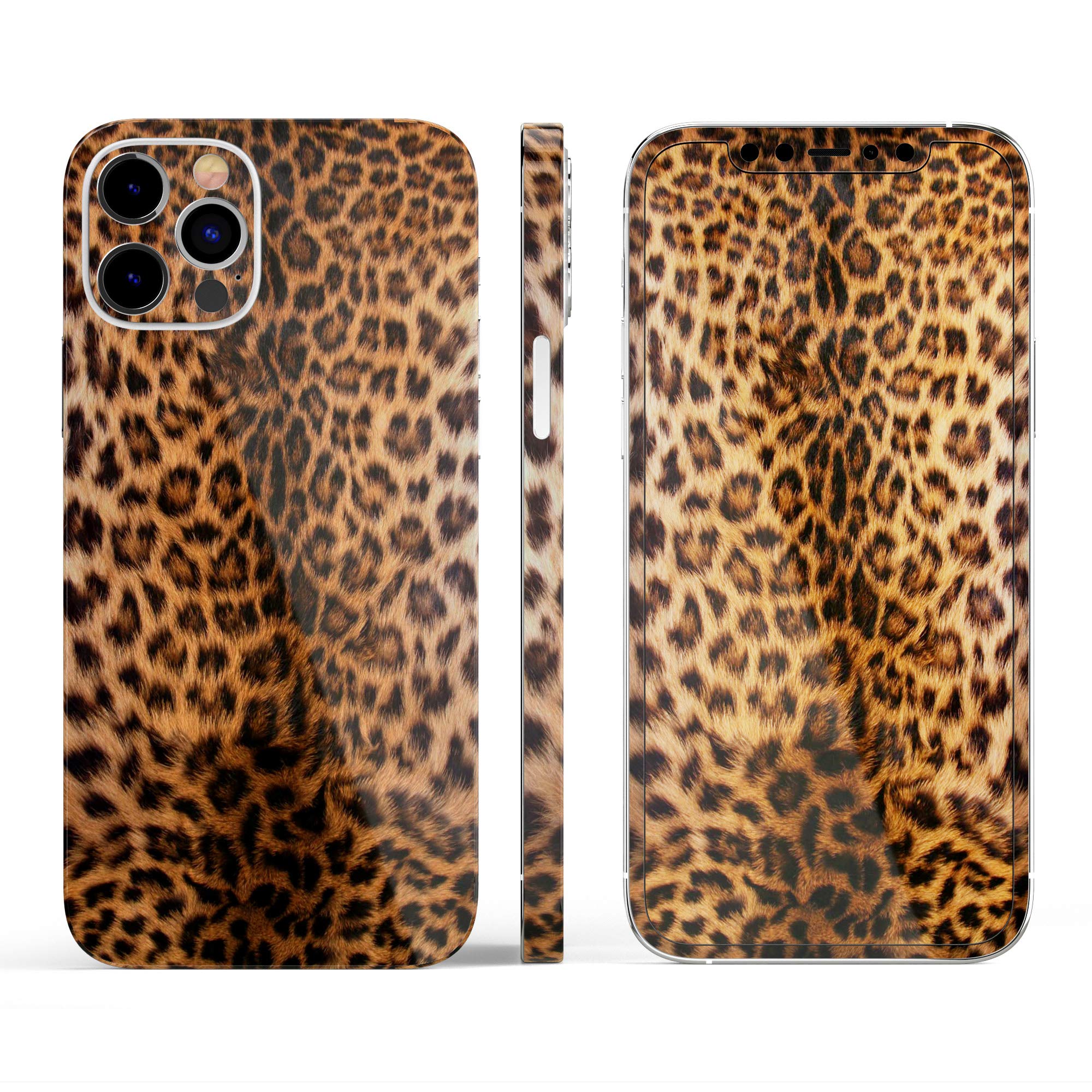 Design Skinz Full Body Skin Decal Wrap Kit Compatible With Iphone 11 Pro Max (Screen Trim & Back Skin)   Mirrored Leopard Hide