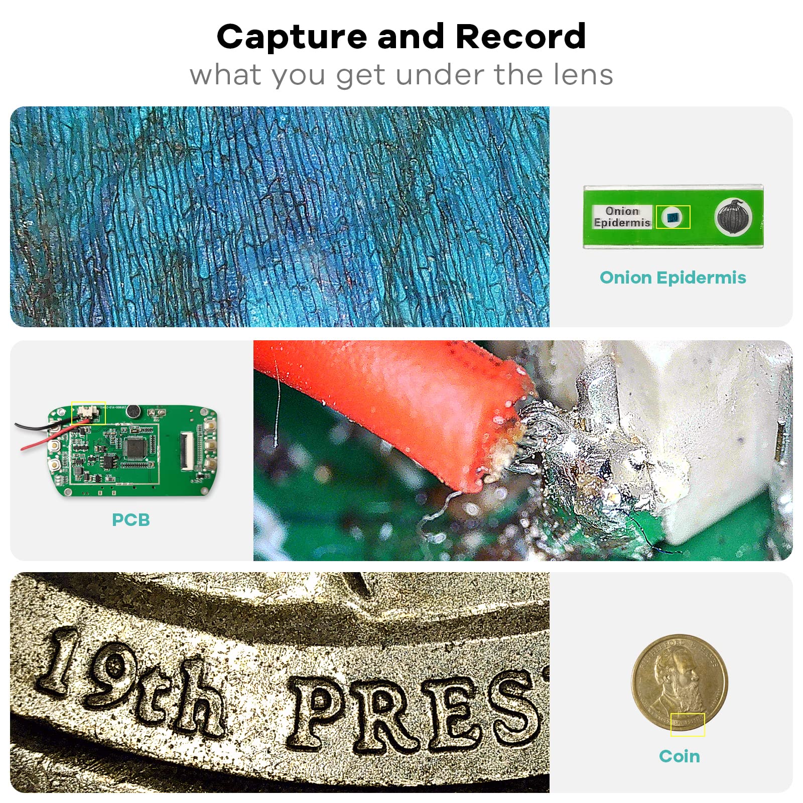 Linkmicro Lm203 4'' Handheld Digital Microscope With Screen, 200X Portable Microscope For Adults, Usb Coin Magnifier With Lights