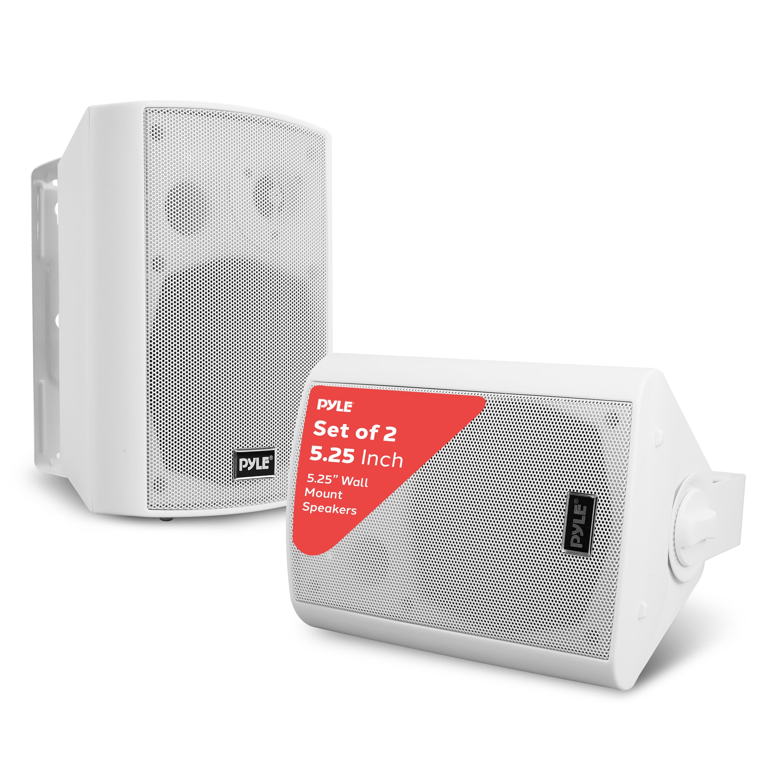 Pyle Pdwr51Btwt 5.25 Inch 200 Watt Waterproof Stereo Speaker System For Indoor Or Outdoor Theater Bluetooth Surround Sound Syste