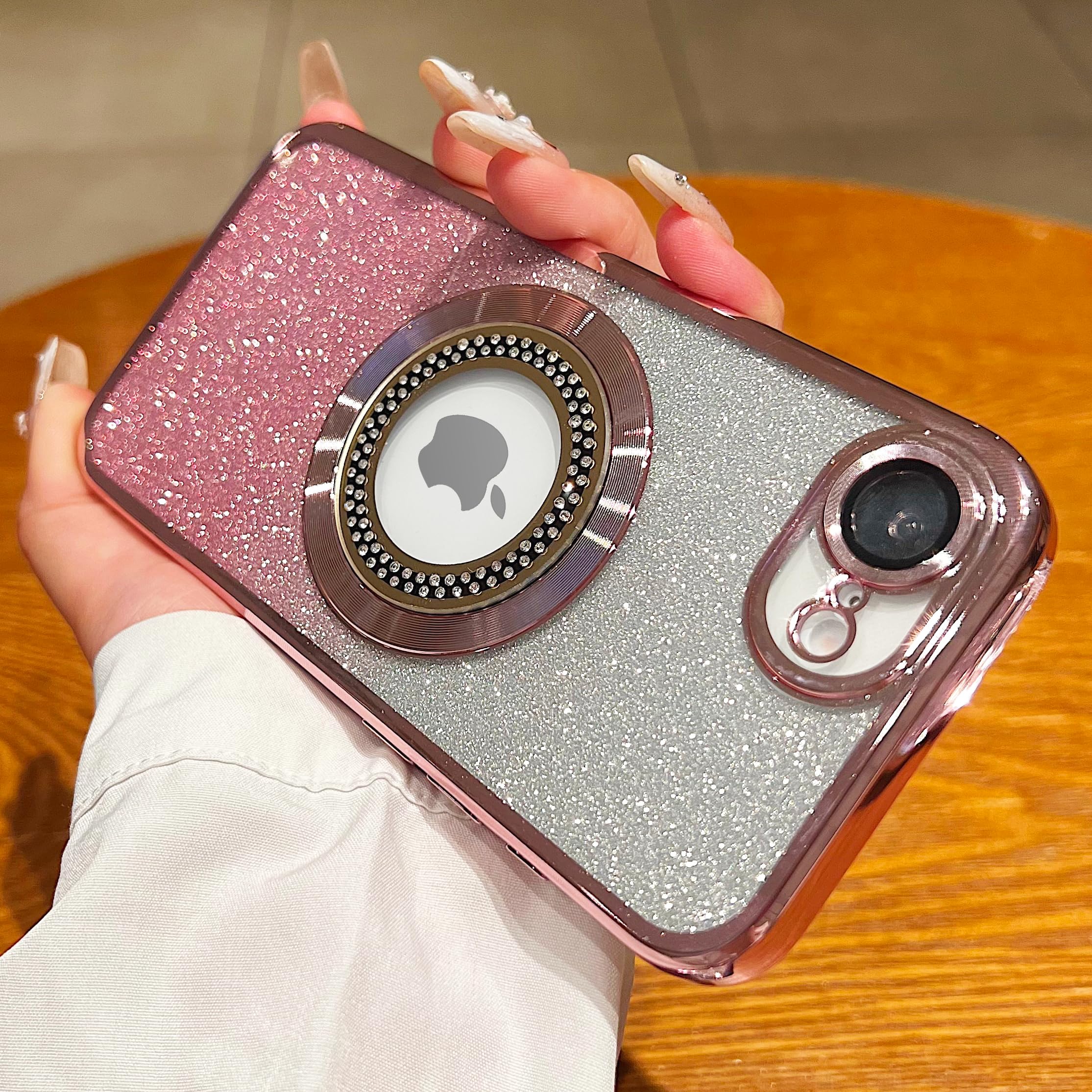 Misscase For Iphone 16E Magnetic Glitter Case Compatible With Magsafe,Full Protection Slim Shockproof Anti-Scratch Case With Cam