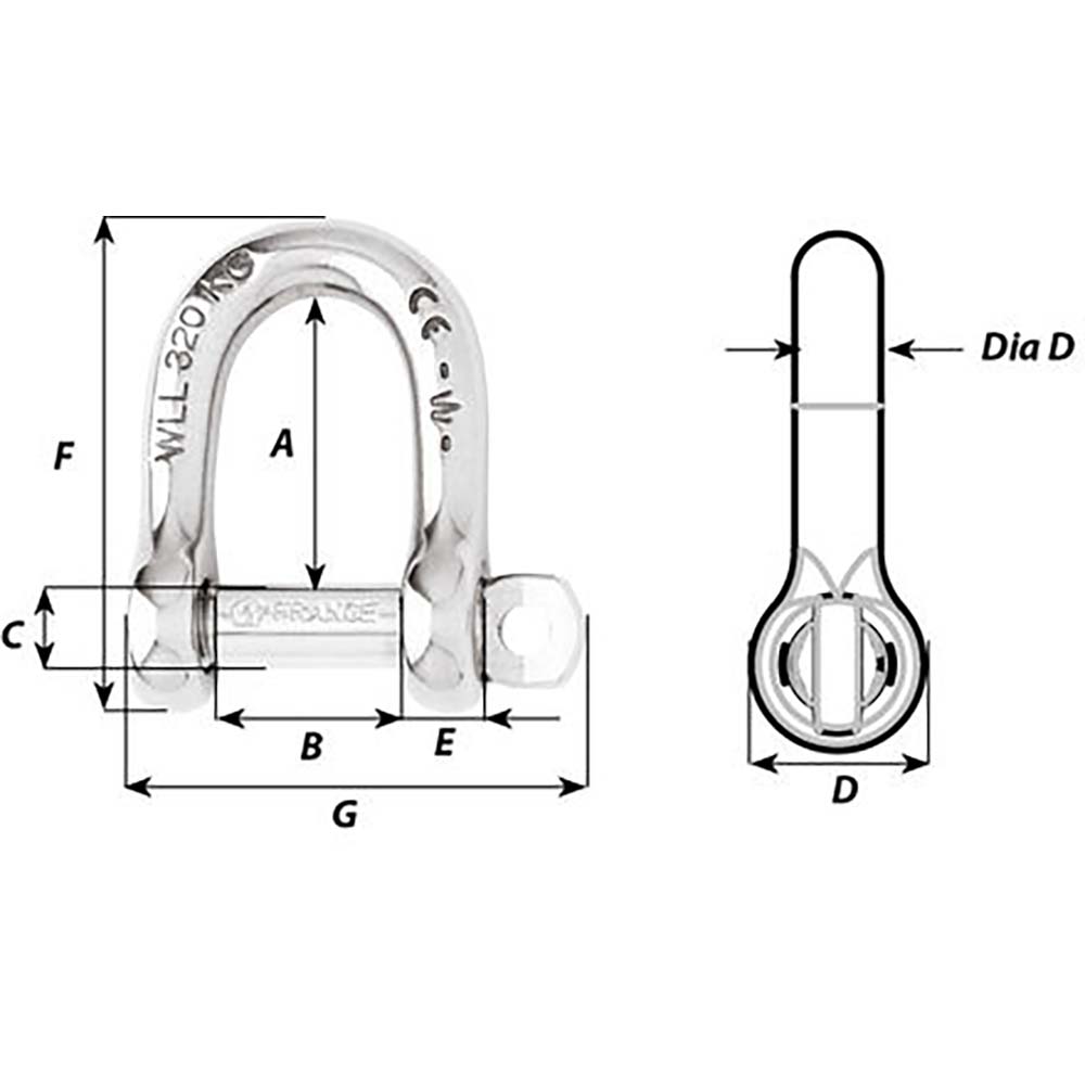 Wichard Self-Locking D Shackle - Diameter 5Mm - 3/16'',WBAUVB07NF2HHJ7