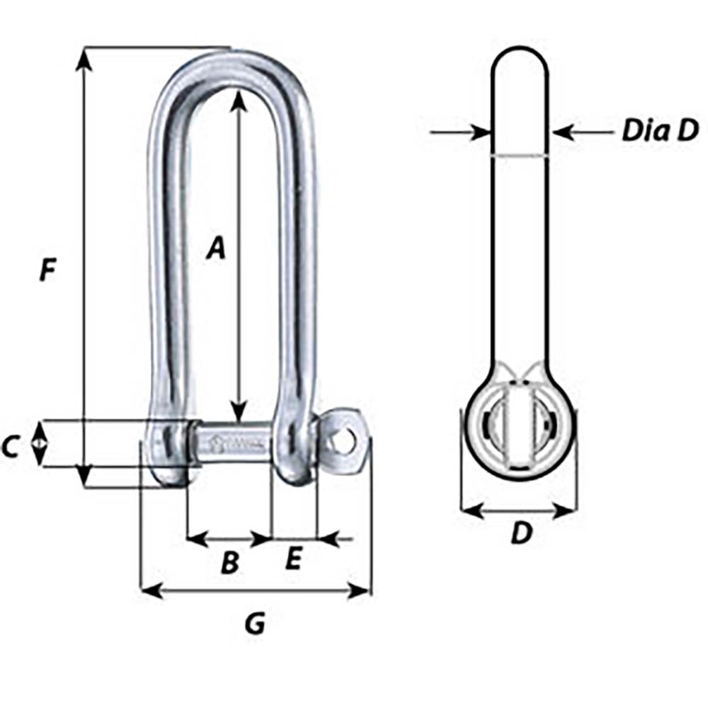 Wichard Captive Pin Long D Shackle - Diameter 5Mm - 3/16'',WBAUVA001346450