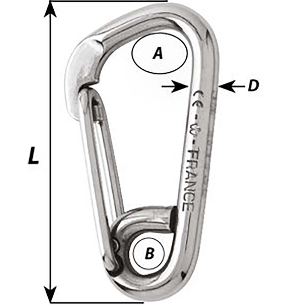 Wichard Asymmetric Carbine Hook - Length 170Mm - 15/32'',WBAUVA001346453
