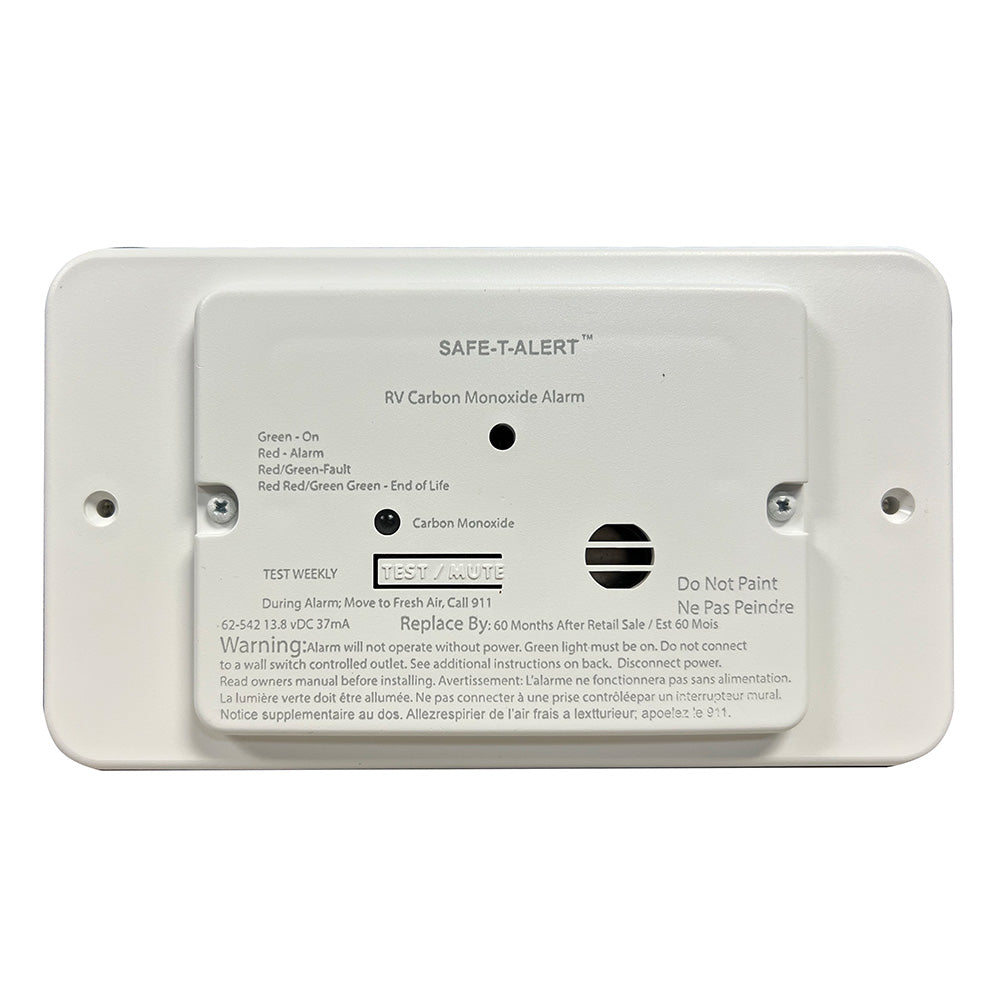 Safe-T-Alert 62 Series Rv Carbon Monoxide - White - Flush Mount - 12V W/Trim Ring,WBAUVA001346474