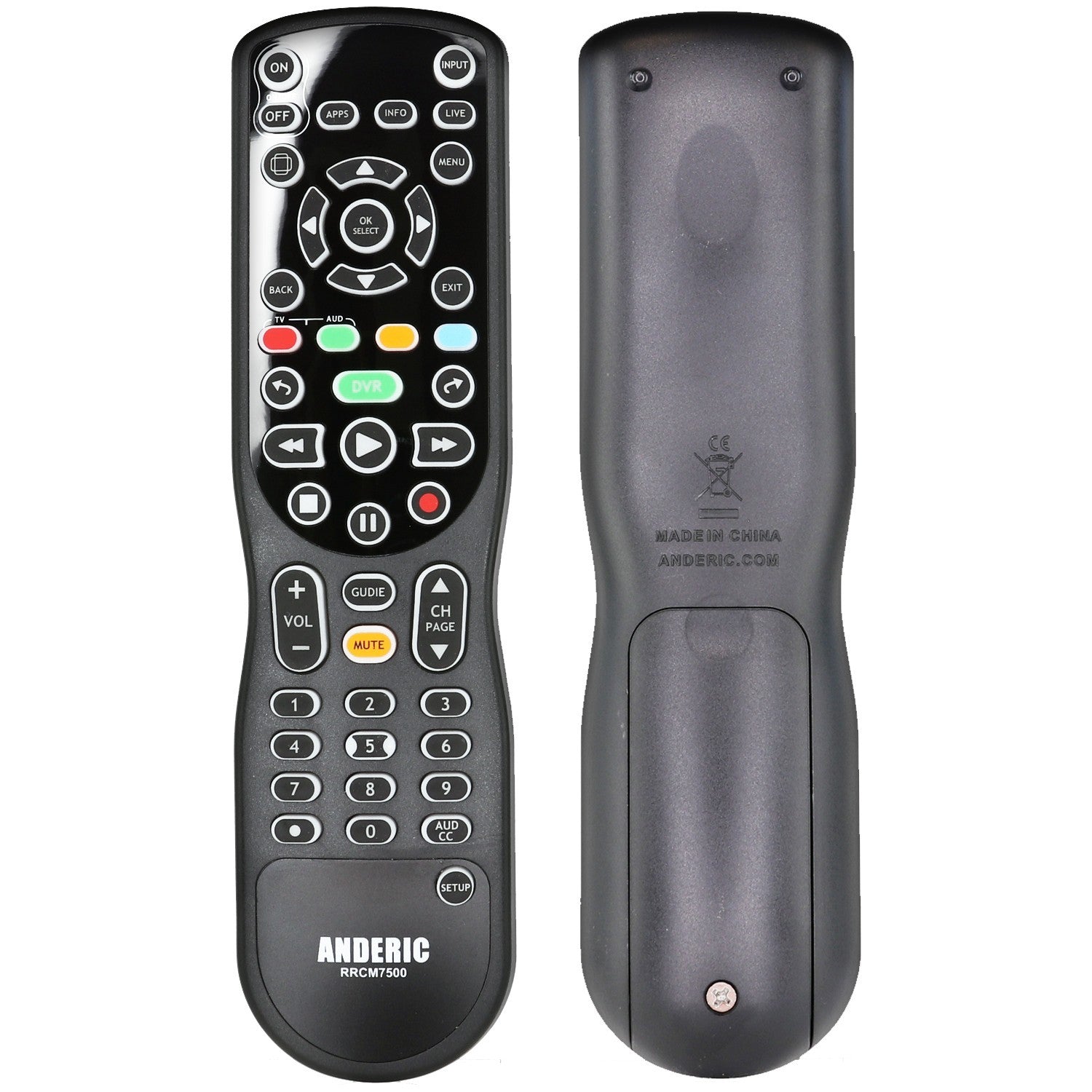 Anderic Substitute For Channel Master CM7500GB16rem Digital TV Tuner Converter Remote Control [RRCM7500]