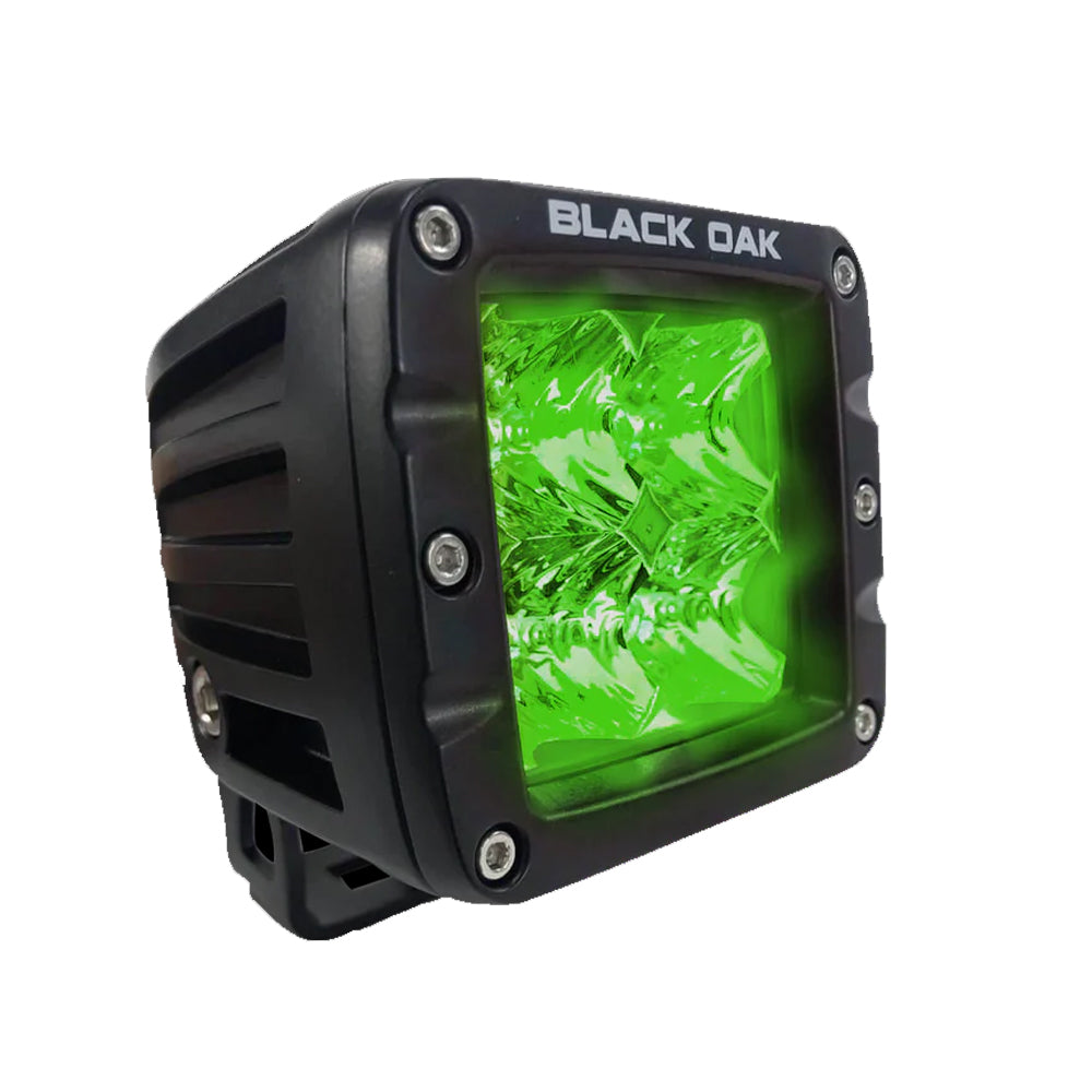 Black Oak 2'' Green Led Hog Hunting Pod Light - Flood Optics - Black Housing - Pro Series 3.0,WBAUVB0BSTWFYRN