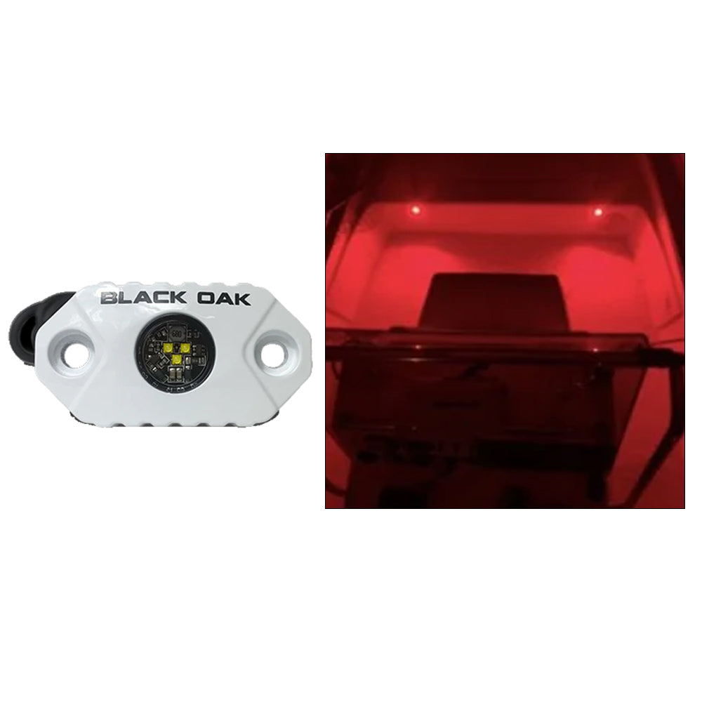 Black Oak Rock Accent Light - Red Leds - White Housing,WBHOMB0BBSMFSLG