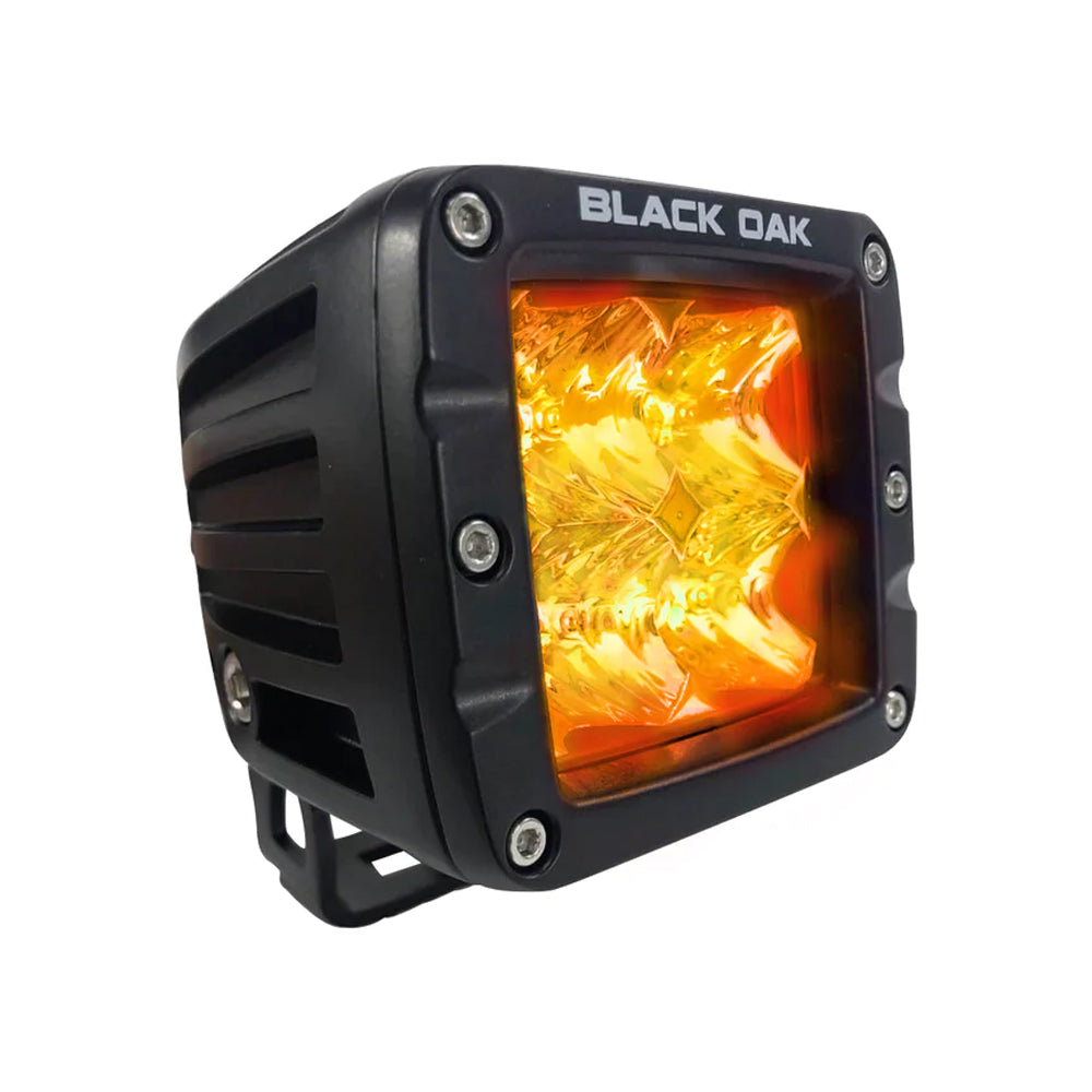 Black Oak 2'' Amber Led Pod Light - Flood Optics - Black Housing - Pro Series 3.0,WBAUVA001346563