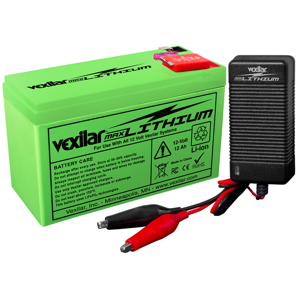 Vexilar 12V - 12 Ah Max Lithium Battery W/V-420L Rapid Charger,WBEEAB09PC93PMX